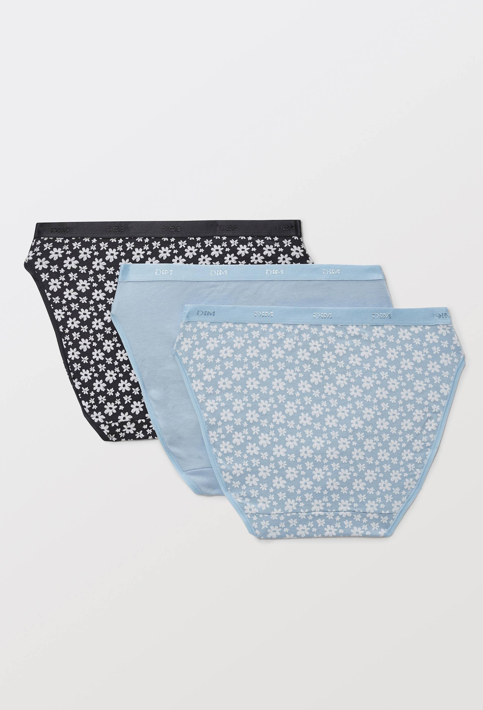 Lot de 3 slips fantaisie en coton POCKET DIM, Bleu clair, large image number 1.0