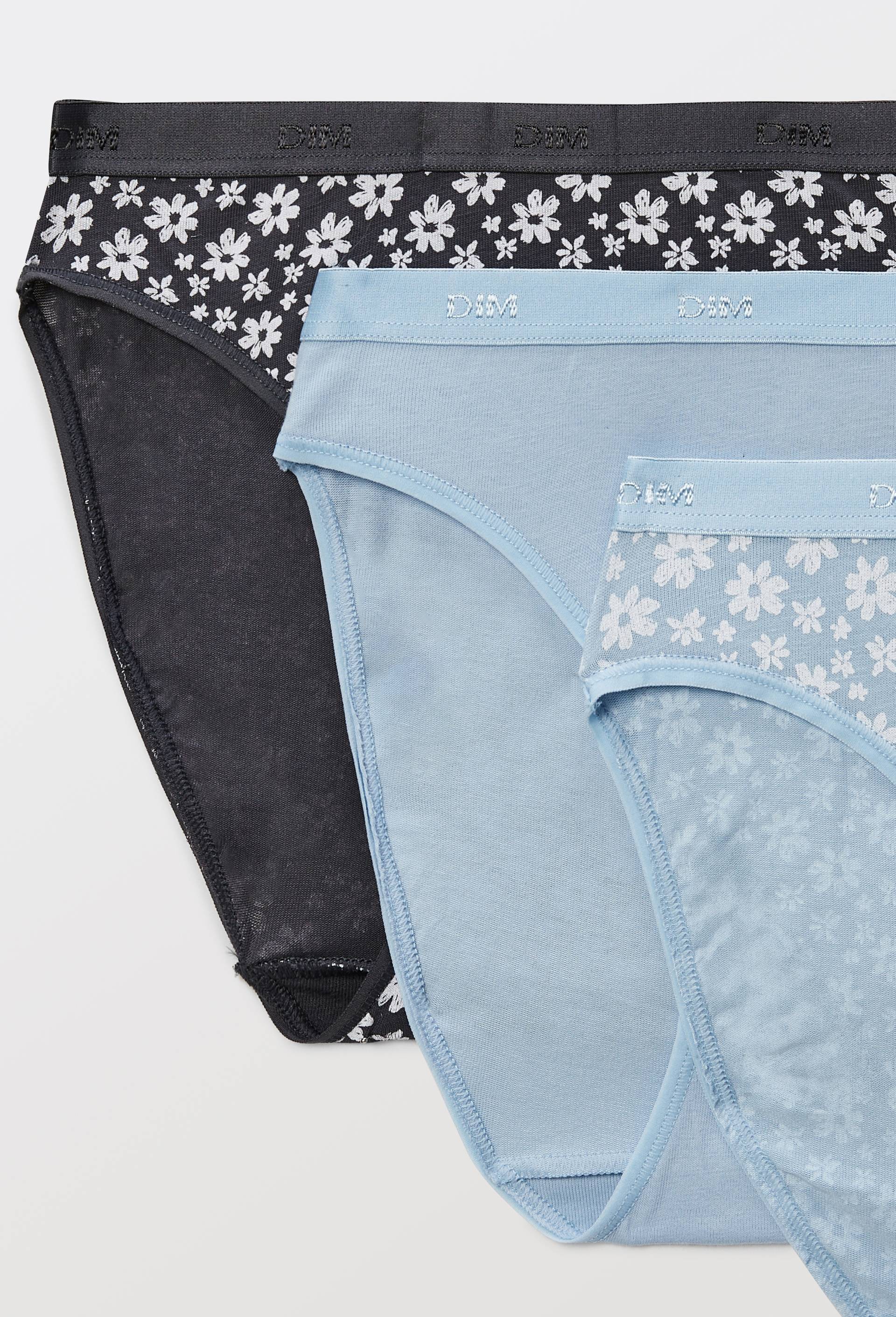 Lot de 3 slips fantaisie en coton POCKET DIM, Bleu clair, large image number 2