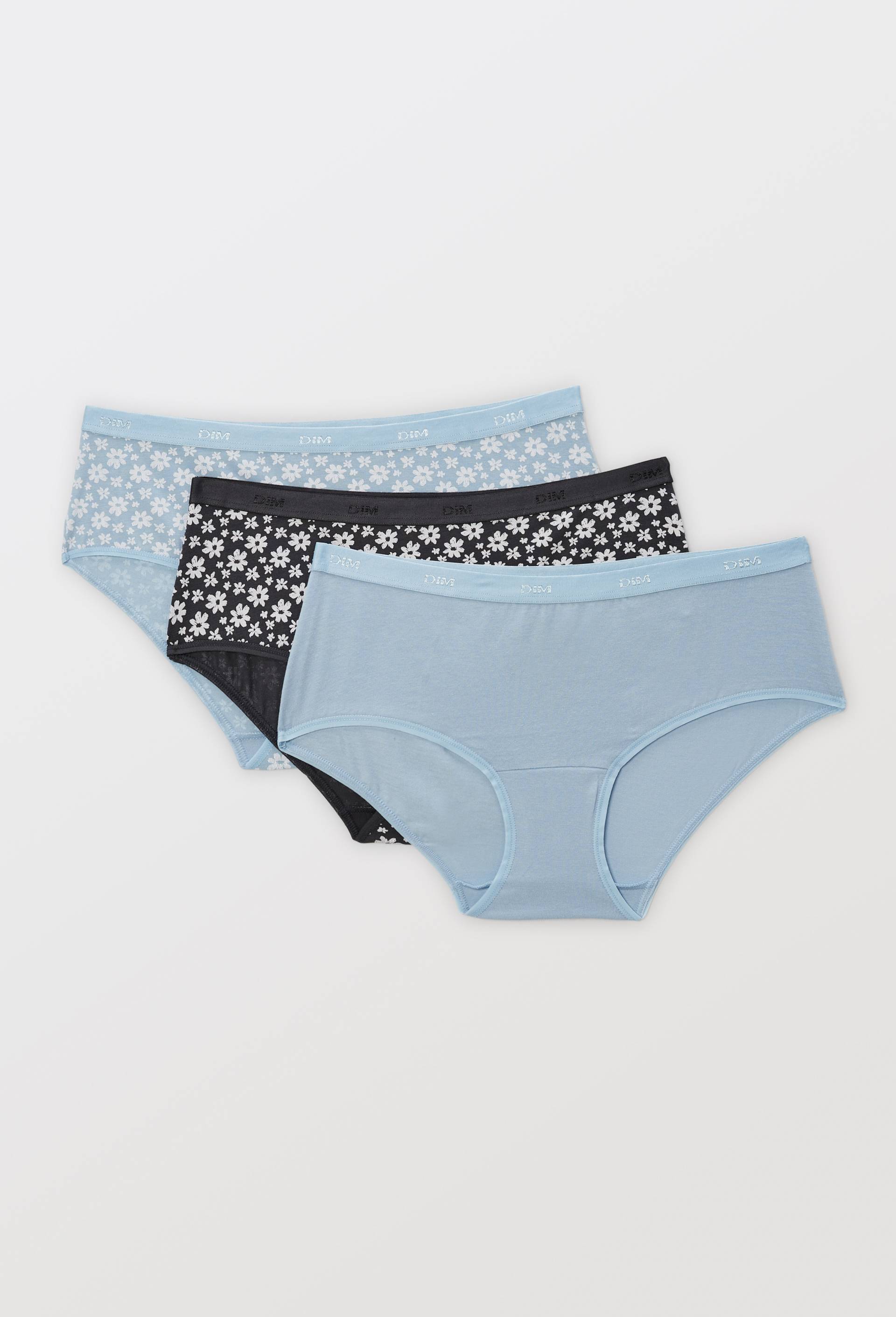 Lot de 3 slips fantaisie en coton POCKET DIM, Bleu clair, large image number 0