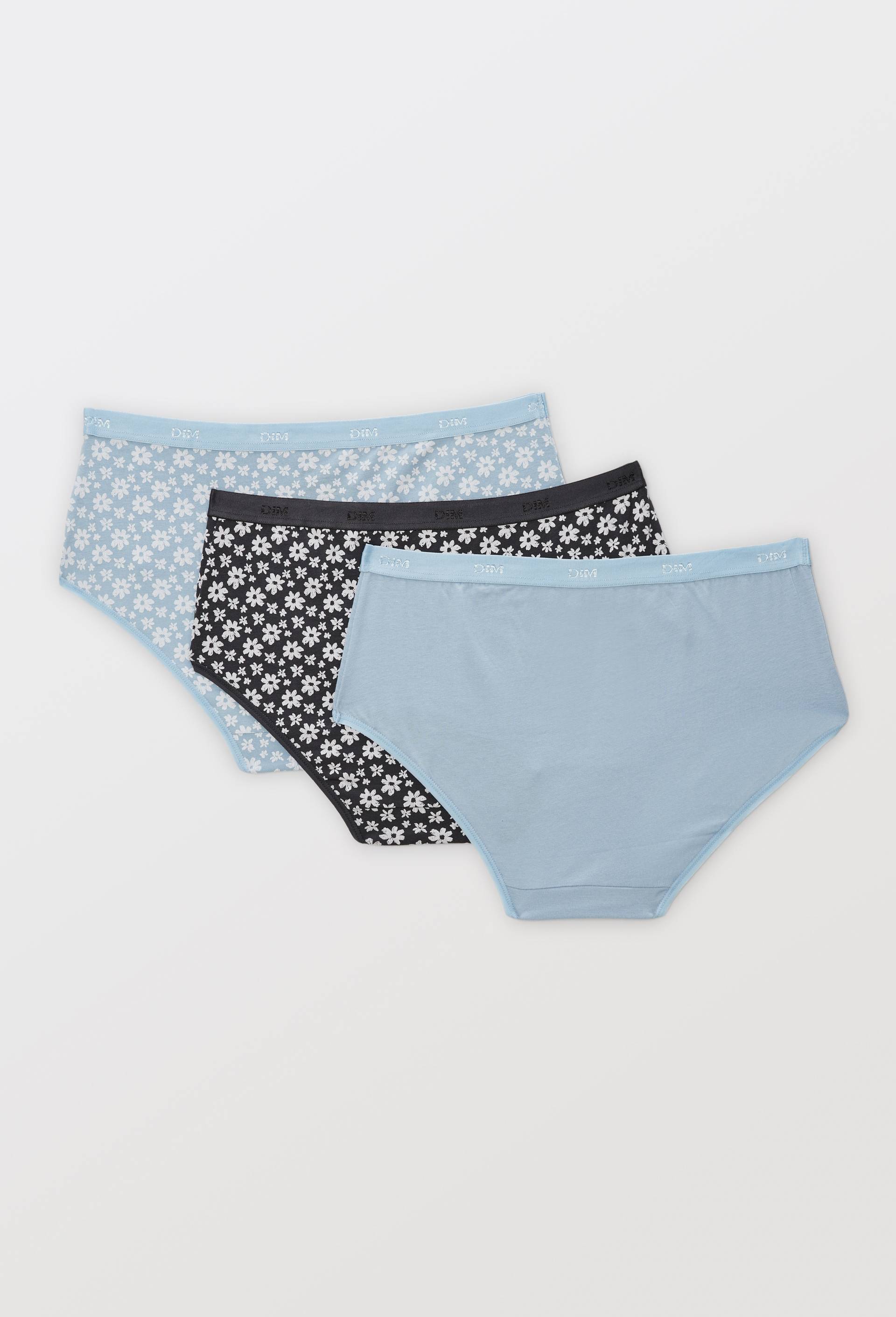 Lot de 3 slips fantaisie en coton POCKET DIM, Bleu clair, large image number 1