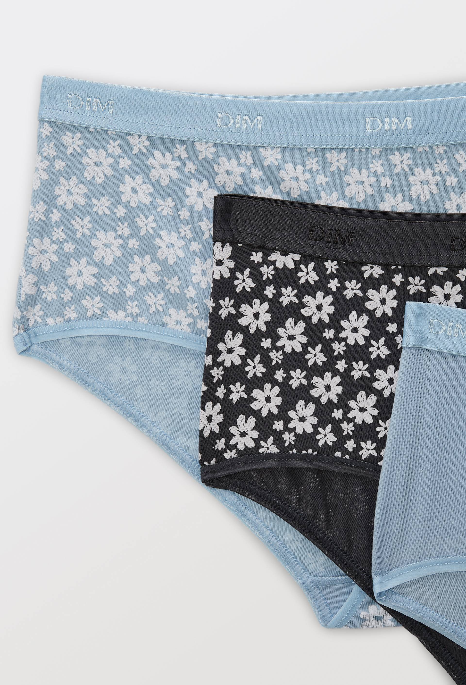 Lot de 3 slips fantaisie en coton POCKET DIM, Bleu clair, large image number 2