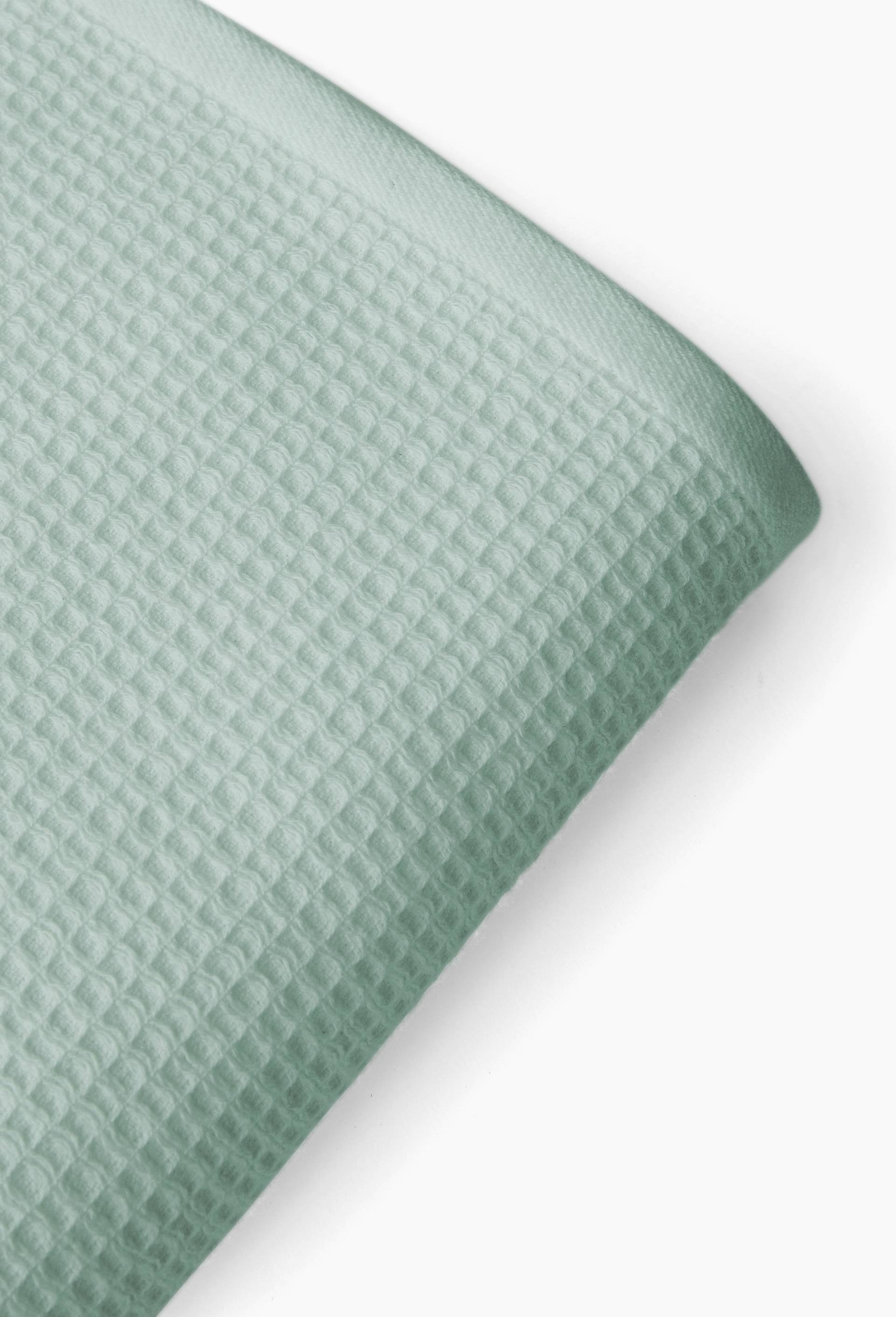 Serviette de bain nid d'abeille, en coton BIO GOTS, Vert clair, large image number 1.0