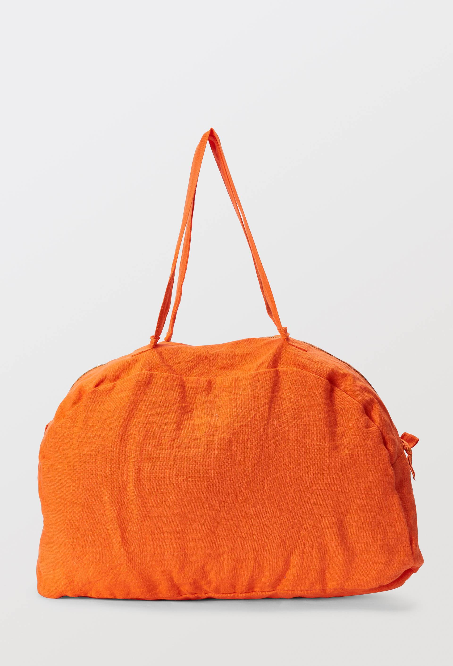 Cabas en lin, Orange, large image number 0