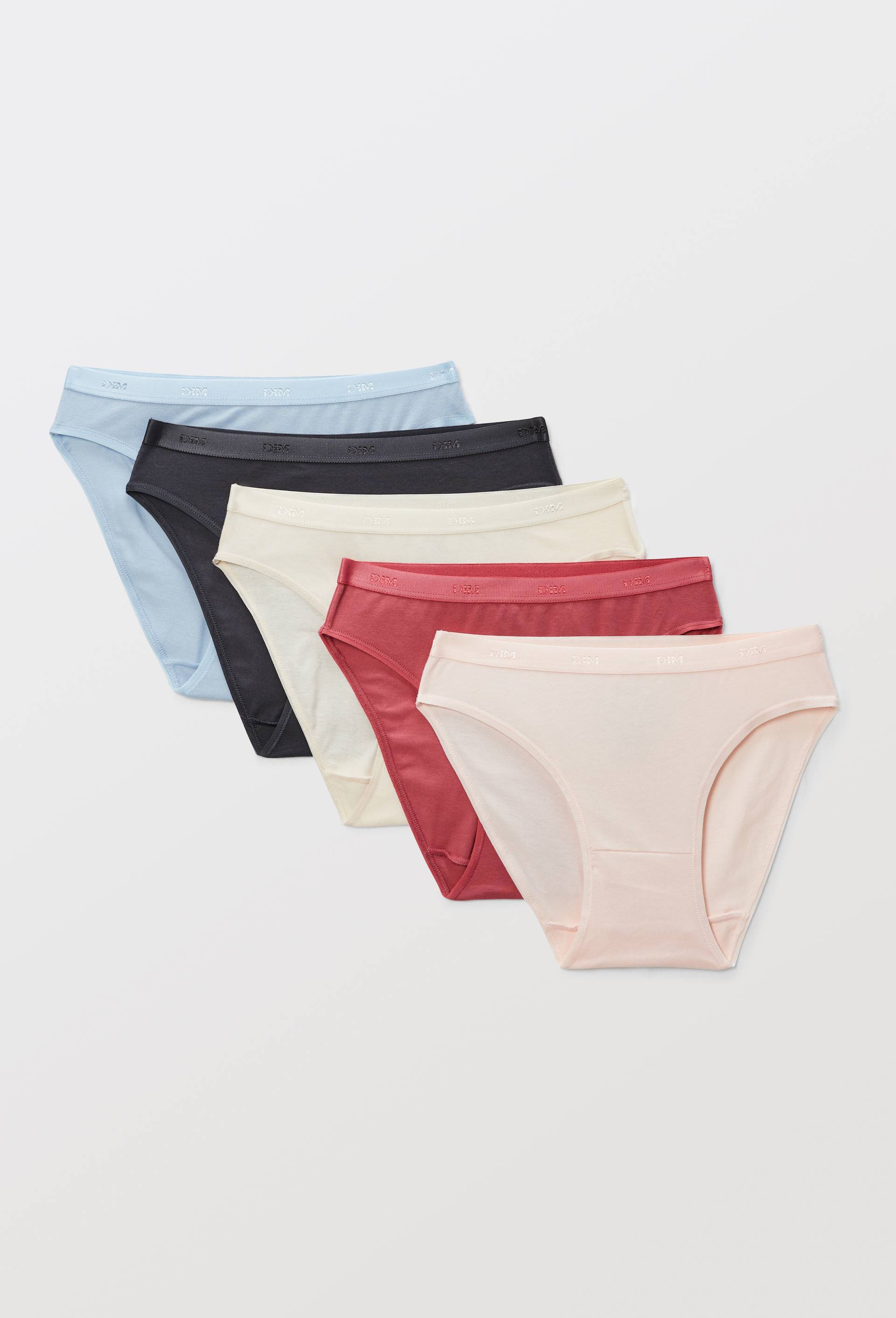 Lot de 5 culottes en coton DIM, Multicolore, swatch image