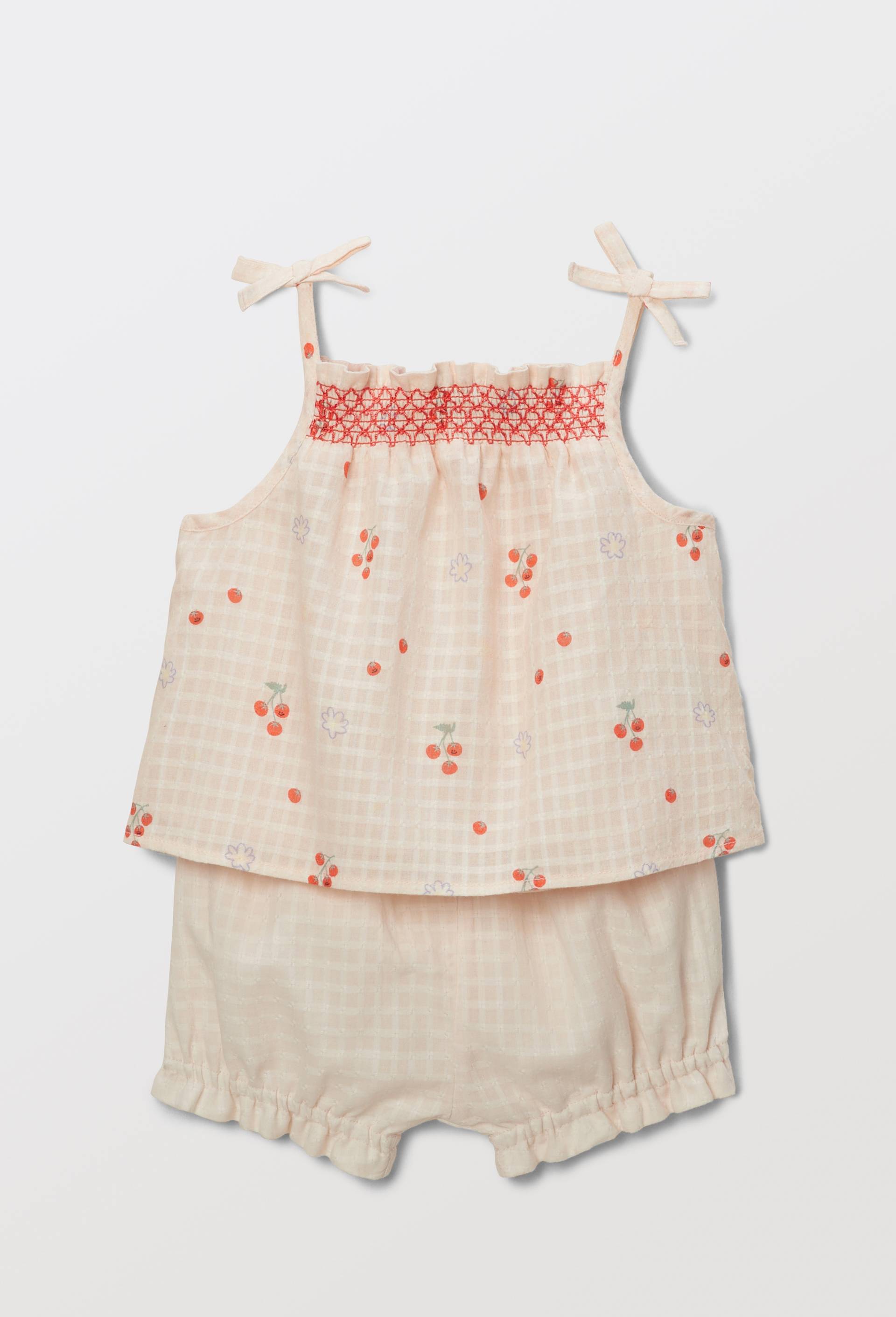 Ensemble 2 pi&egrave;ces imprim&eacute; en gaze de coton, Rose clair, large image number 4.0