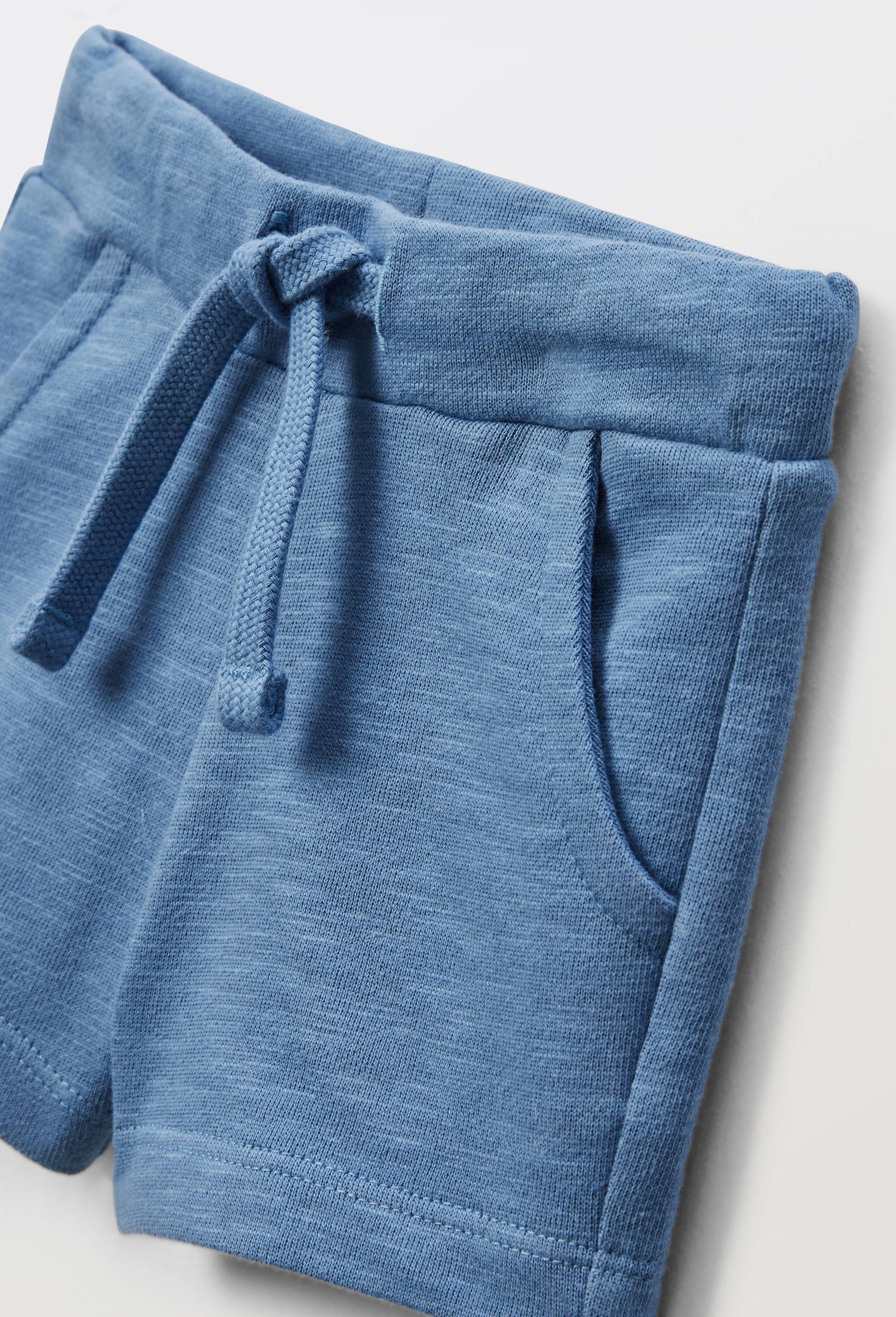 Short uni en coton BIO GOTS, BLEU, large image number 2.0