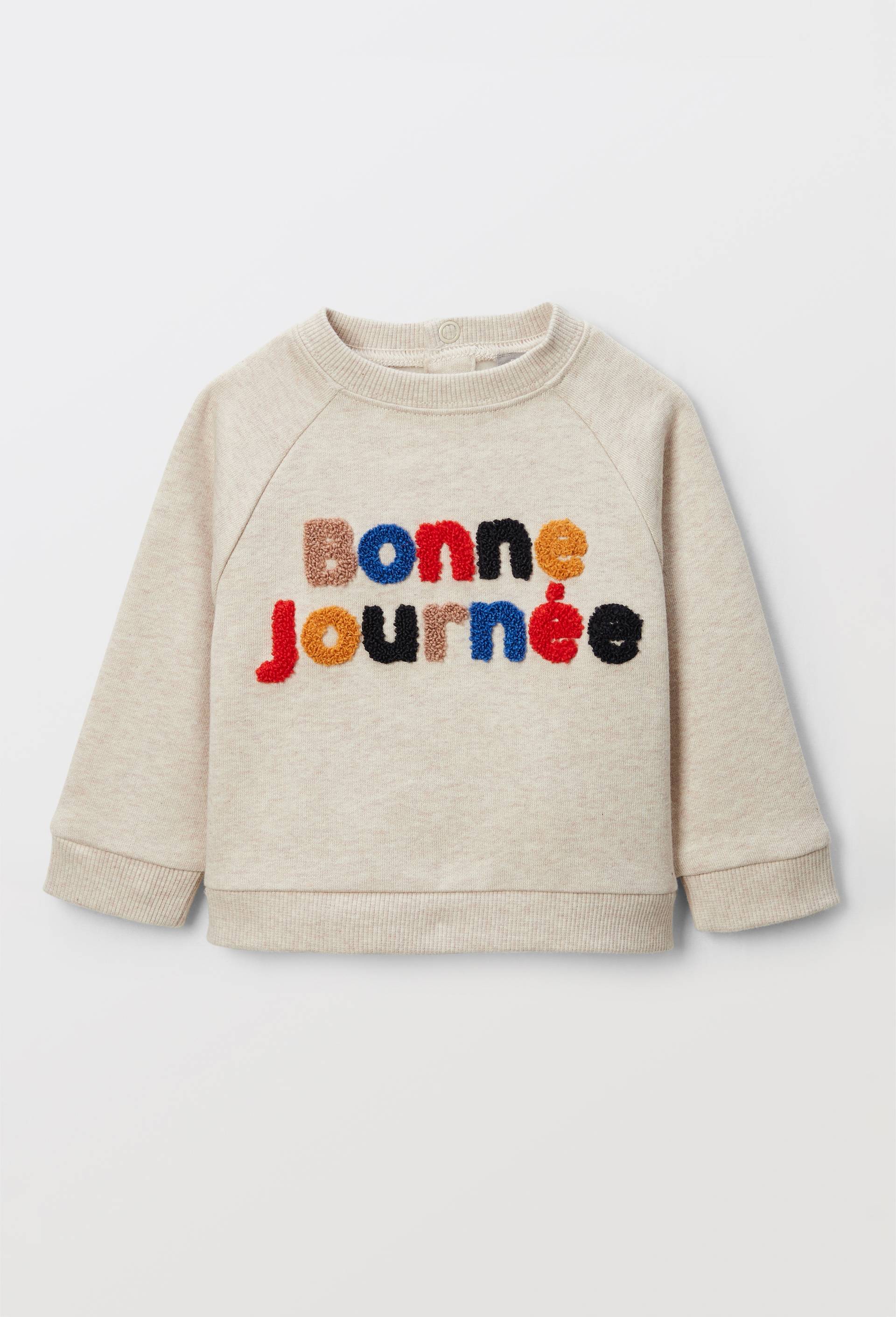 Sweat brodé en coton BIO GOTS, Beige, large image number 0