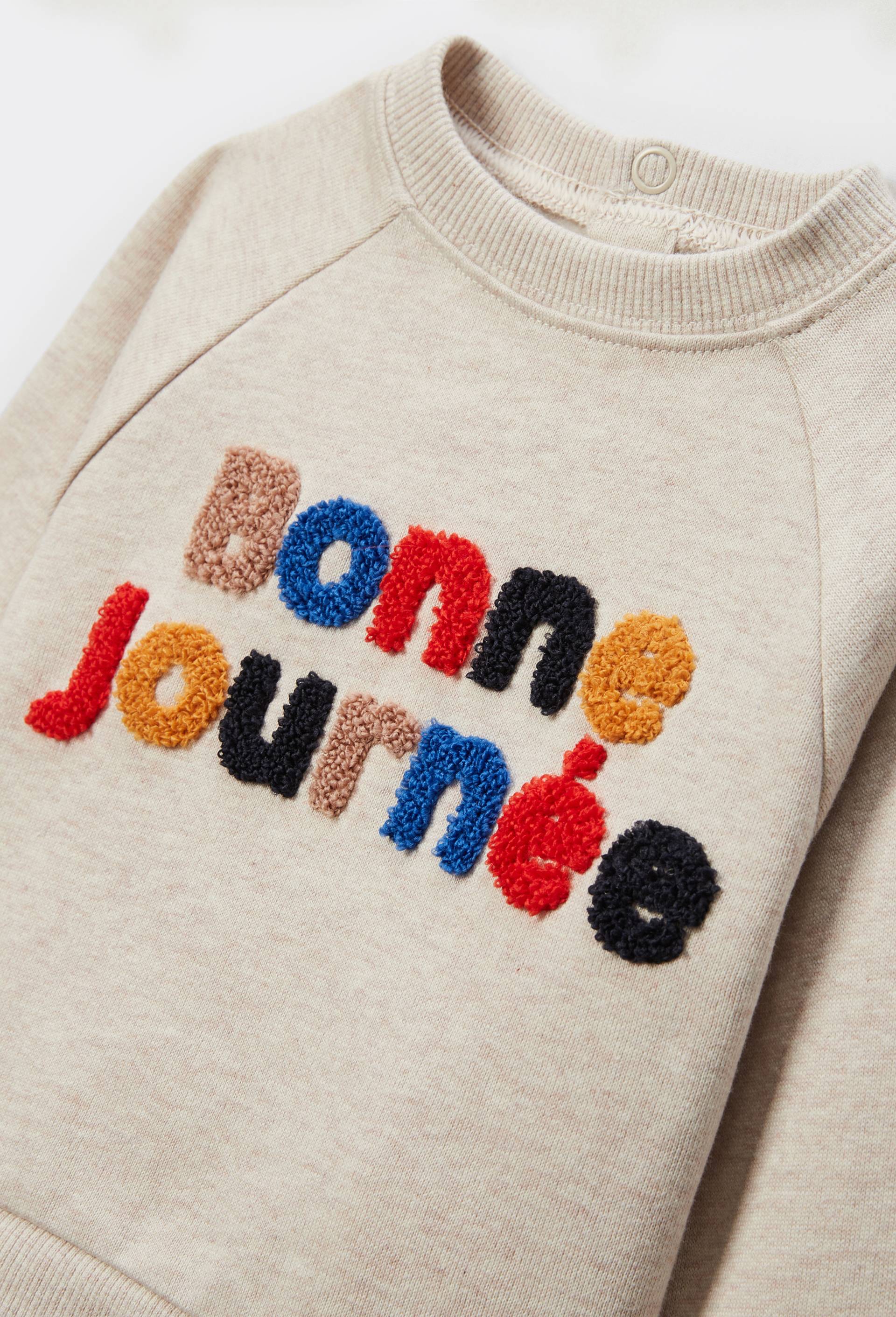 Sweat brodé en coton BIO GOTS, Beige, large image number 2