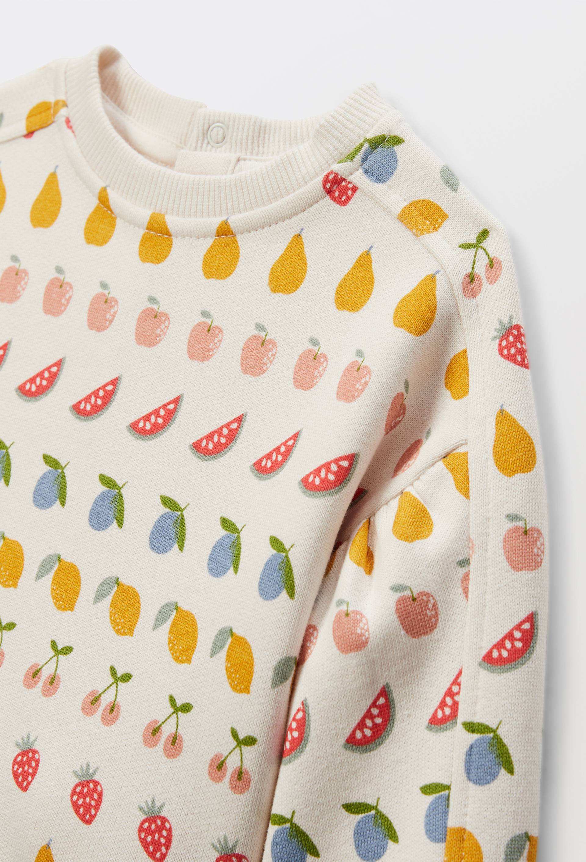 Sweat imprimé en coton BIO GOTS, Beige clair, large image number 2.0