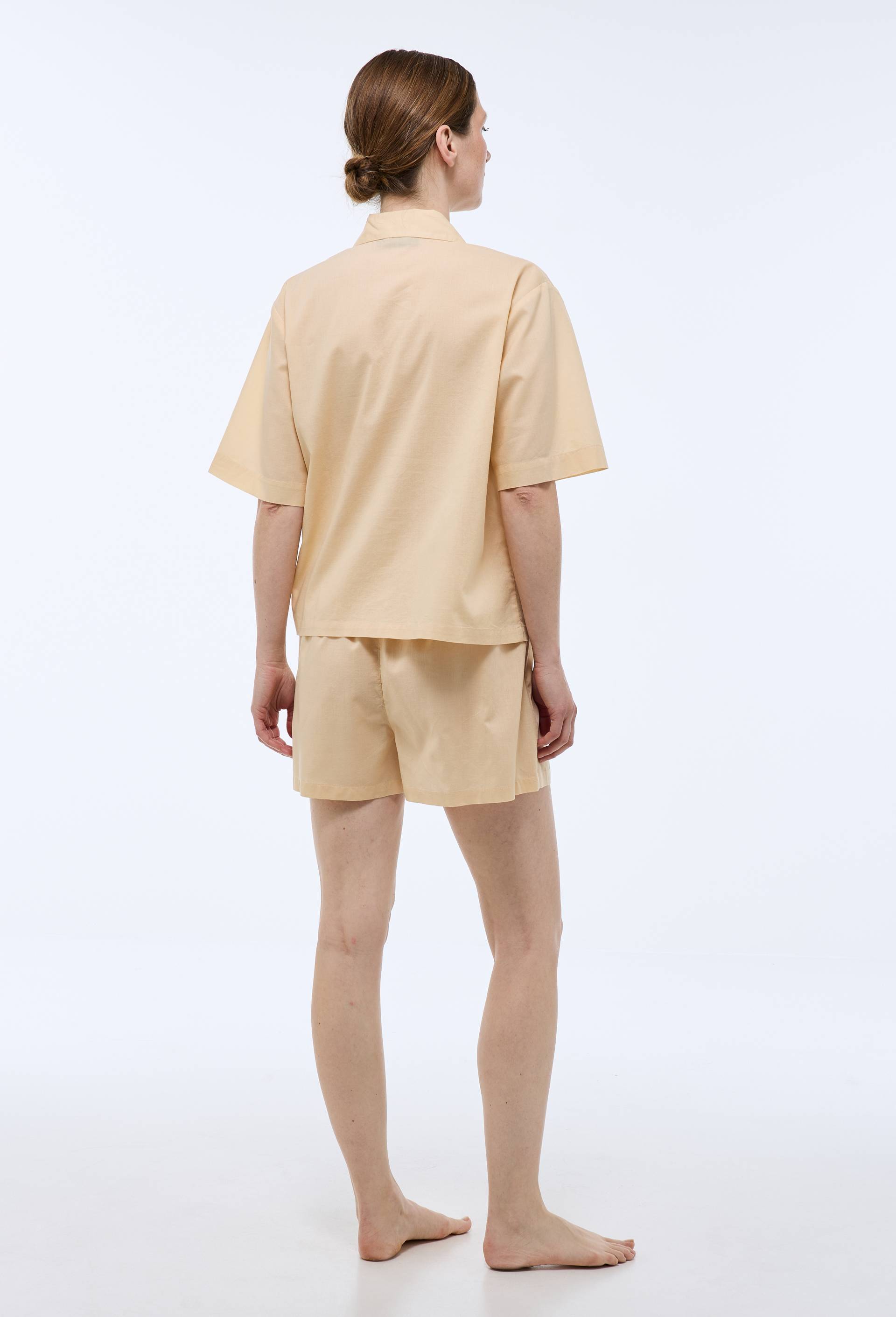Pyjashort brod&eacute; en coton BIO GOTS, Jaune clair, large image number 1.0