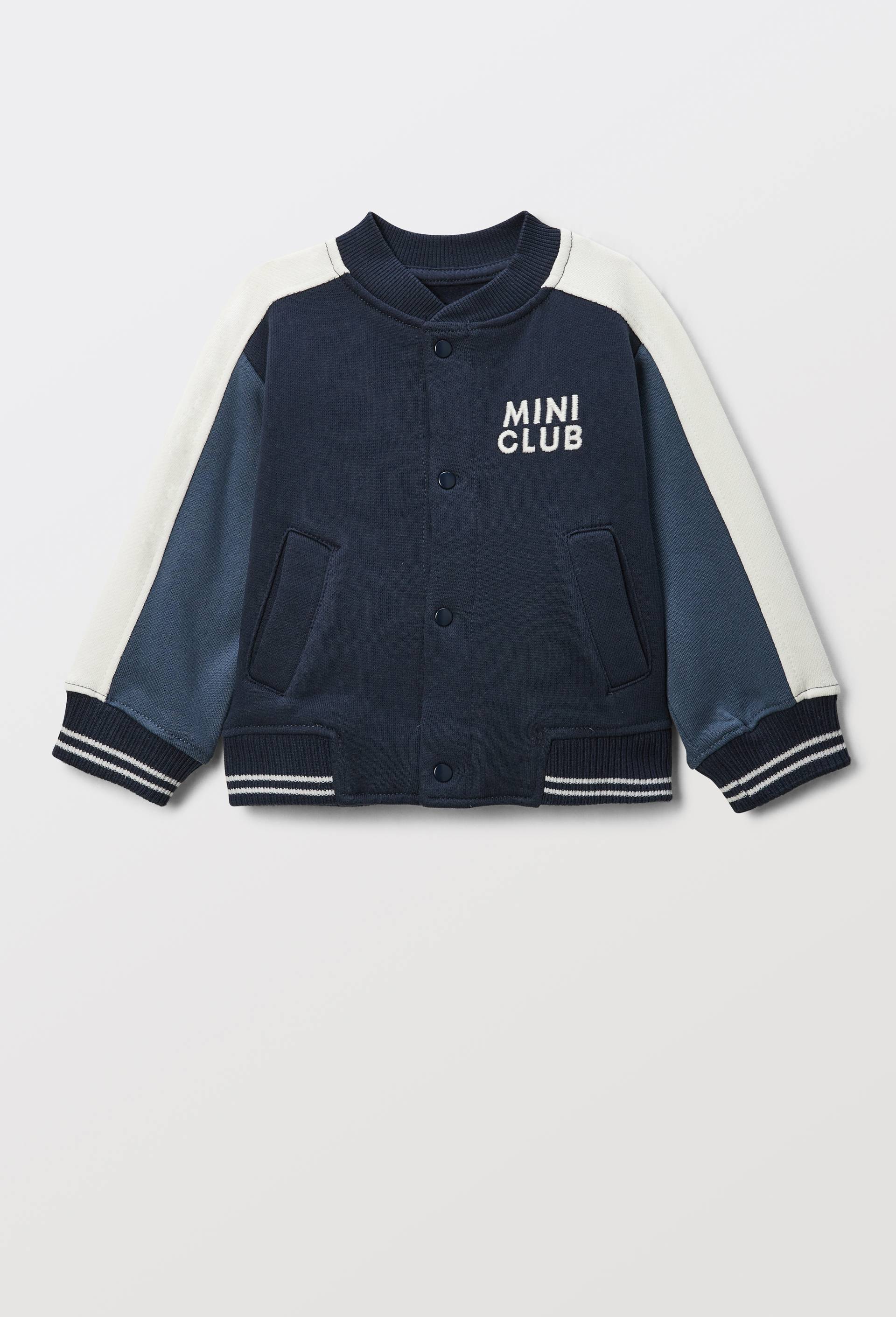 Gilet col teddy en molleton en coton BIO GOTS, Bleu fonc&eacute;, large image number 0