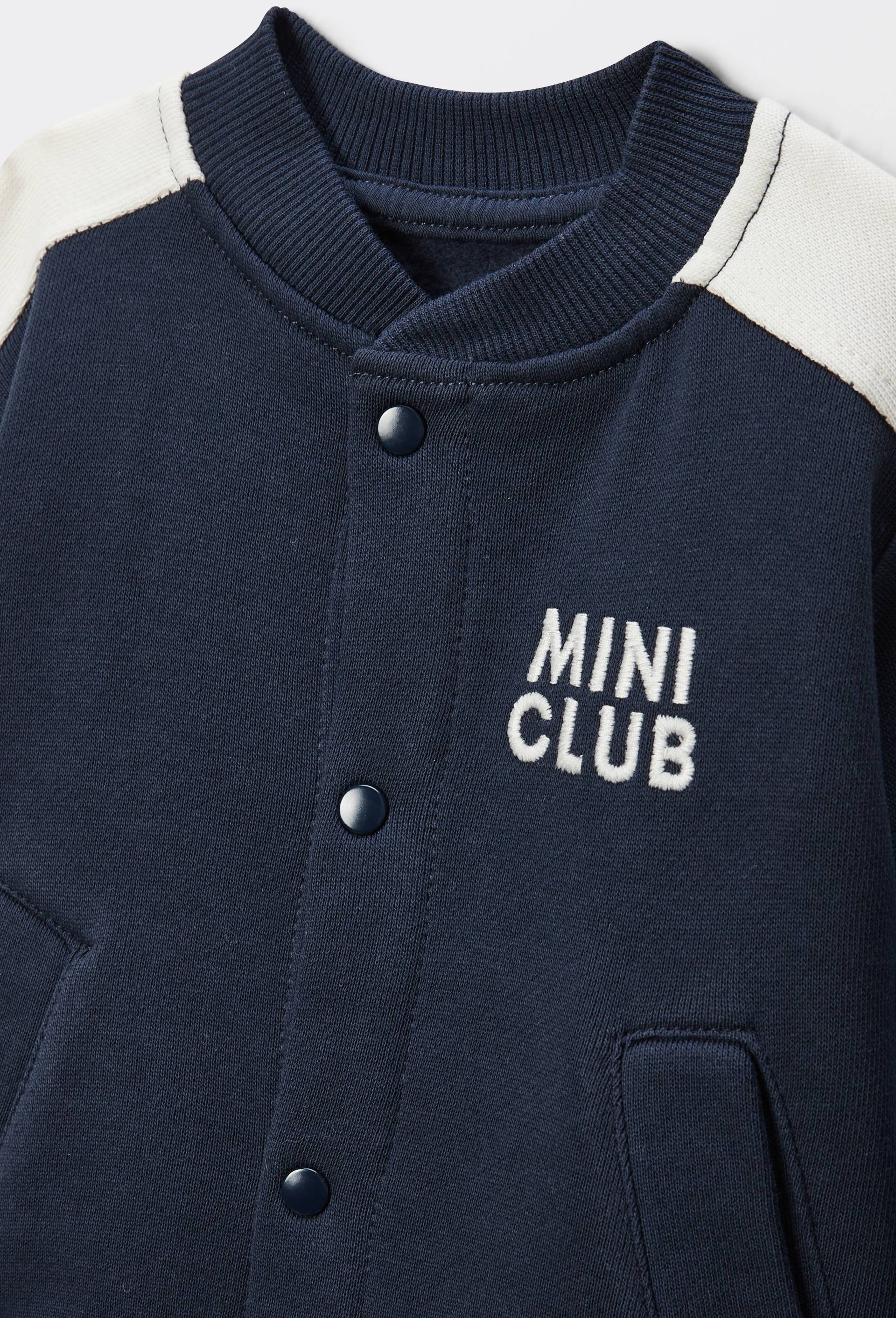 Gilet col teddy en molleton en coton BIO GOTS, Bleu fonc&eacute;, large image number 2.0
