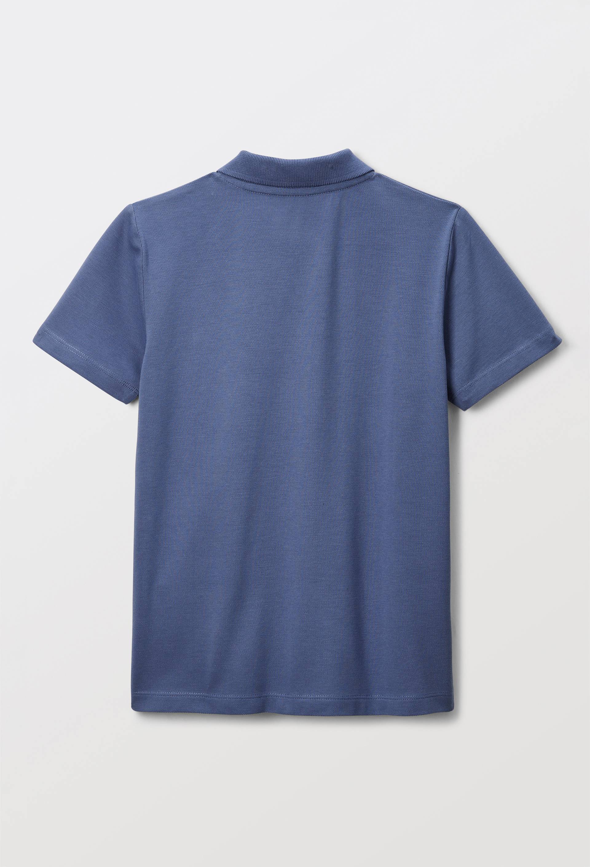 Polo manches courtes uni en coton BIO GOTS, Bleu, large image number 1.0