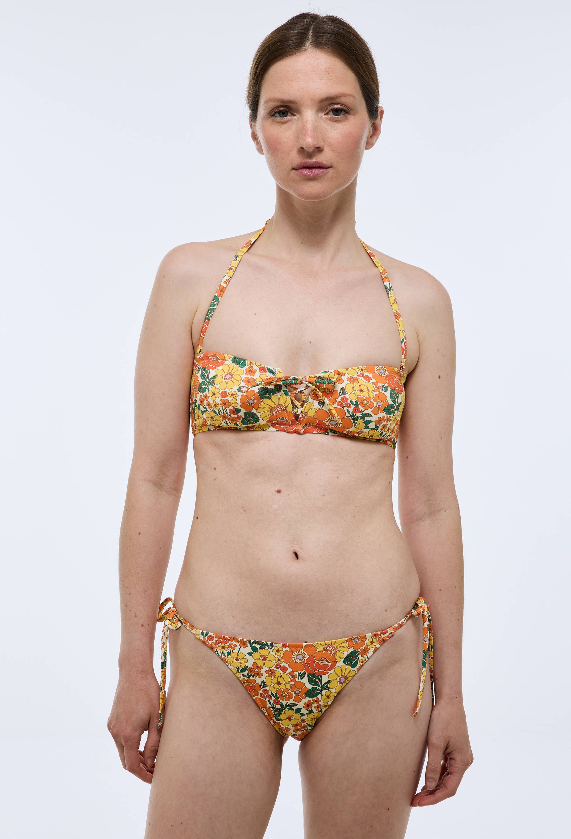 Bas de maillot de bain ALBA, mati&egrave;re recycl&eacute;e, Jaune clair, large image number 1