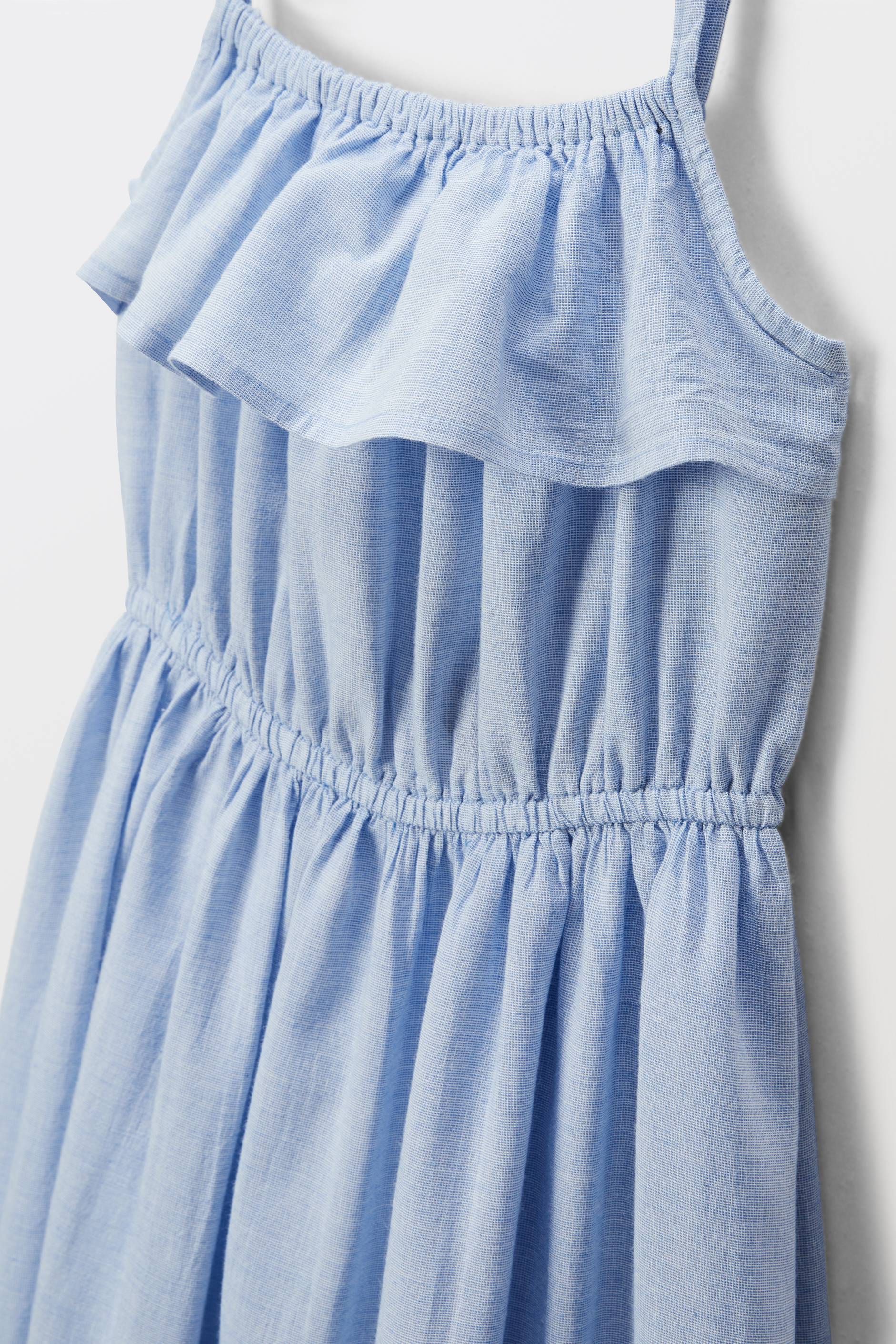 Robe longue à bretelles brodée en coton, Bleu clair, large image number 3.0