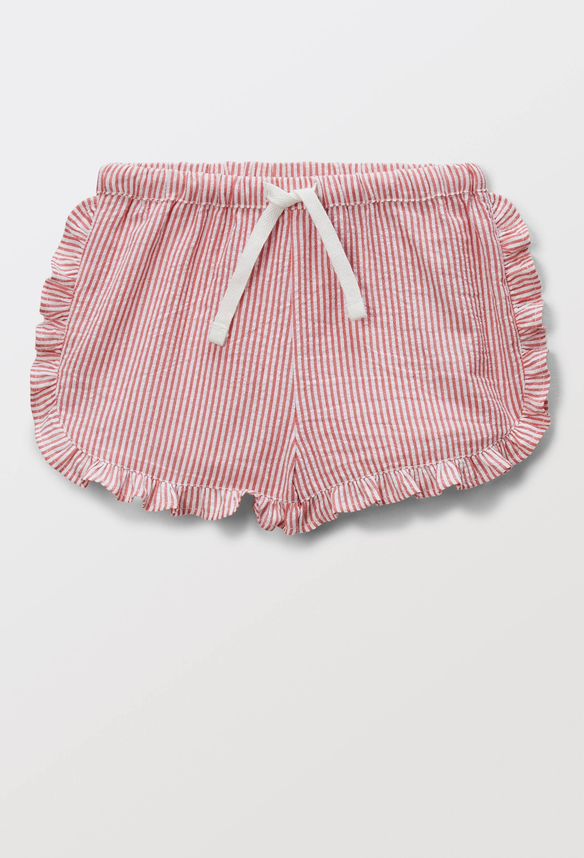 Short rayé en coton, Orange, large image number 0.0