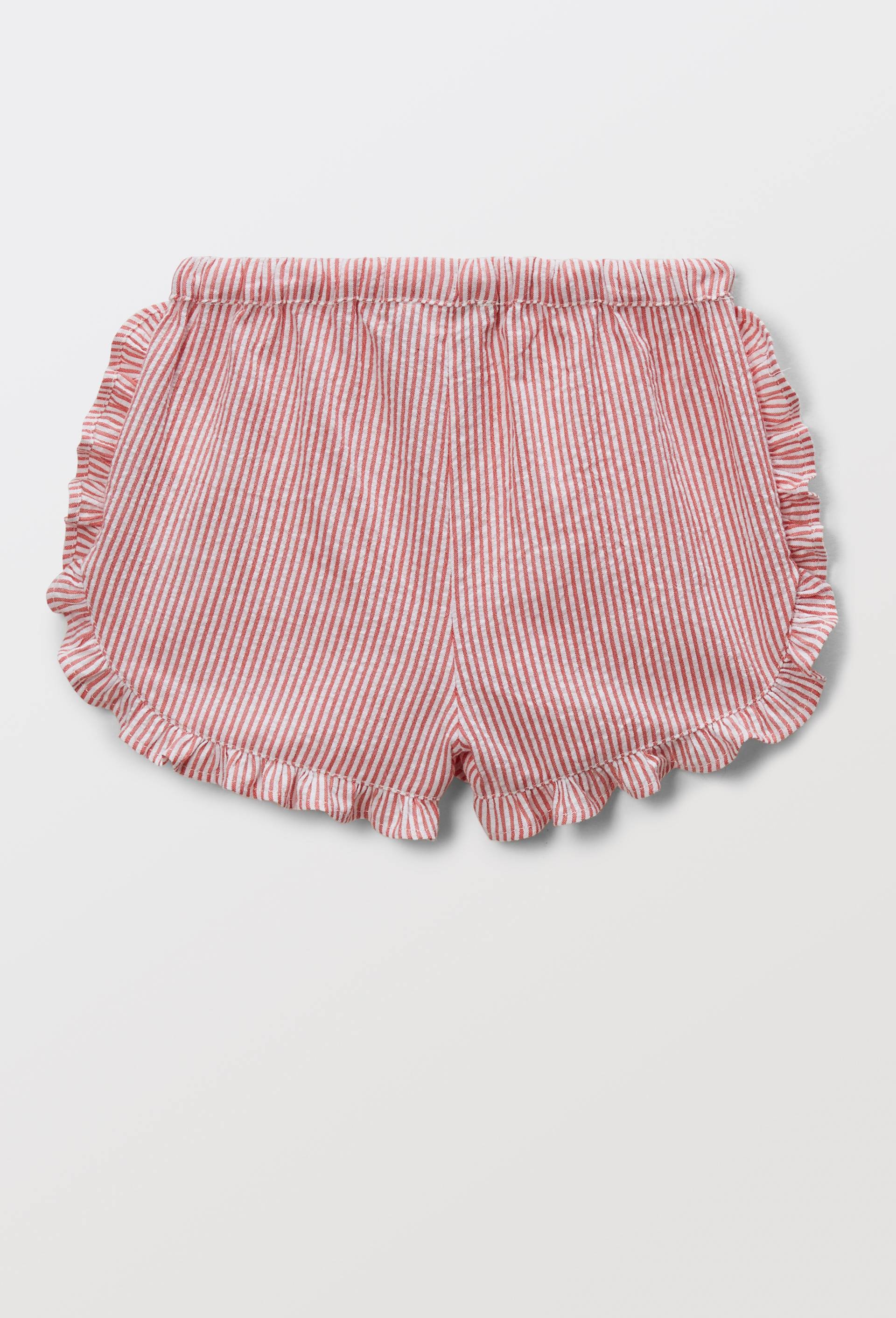 Short rayé en coton, Orange, large image number 1