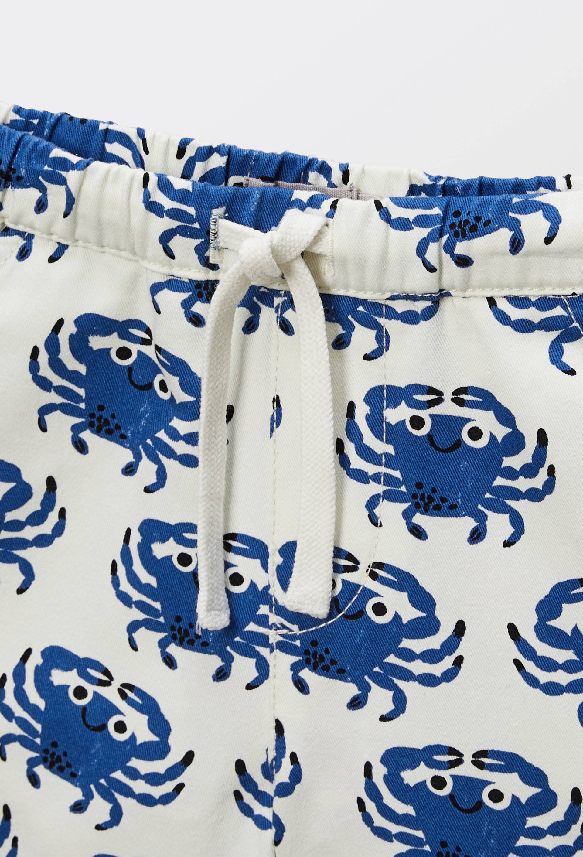 Short imprimé en coton, Ecru, large image number 2