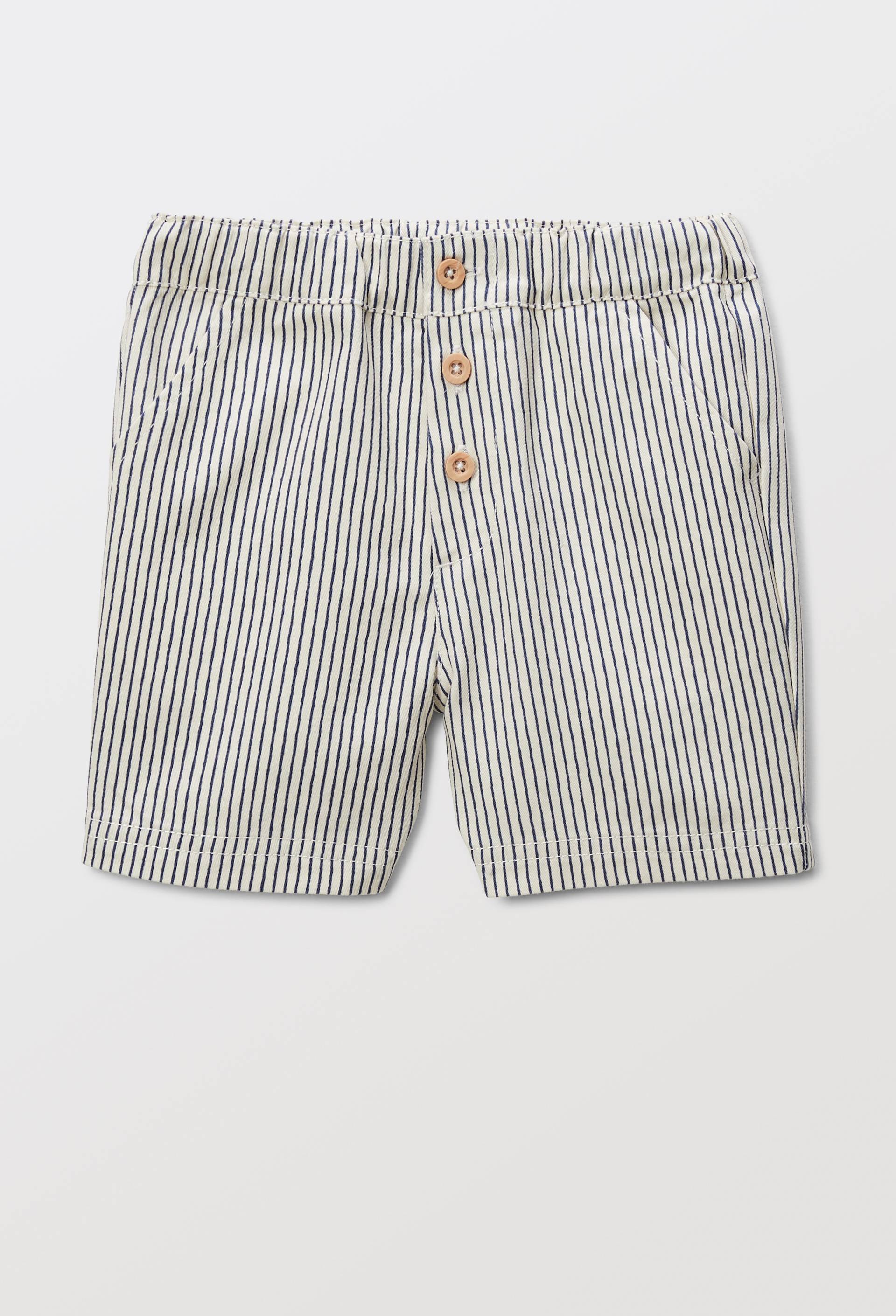 Short rayé en coton, Beige clair, large image number 0.0