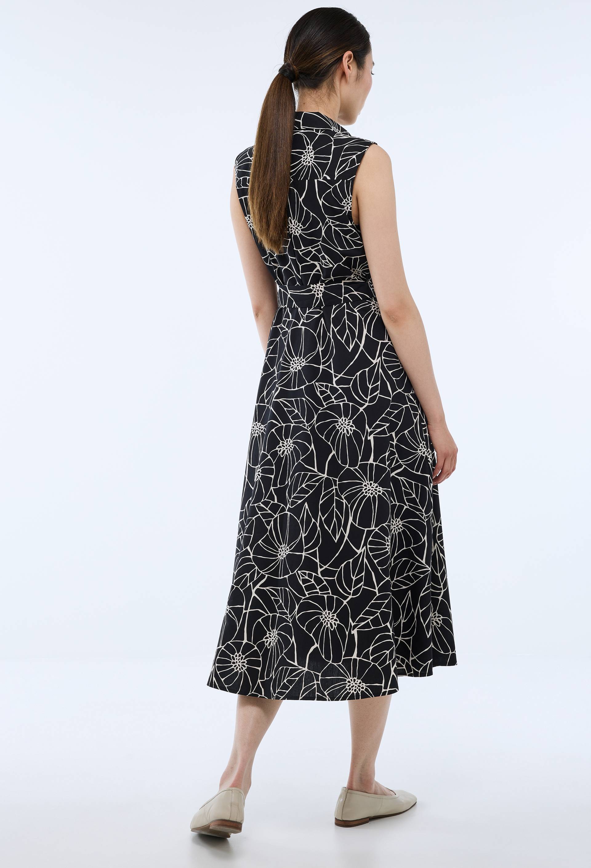 Robe sans manches imprim&eacute;e en coton BIO GOTS, Noir, large image number 1.0