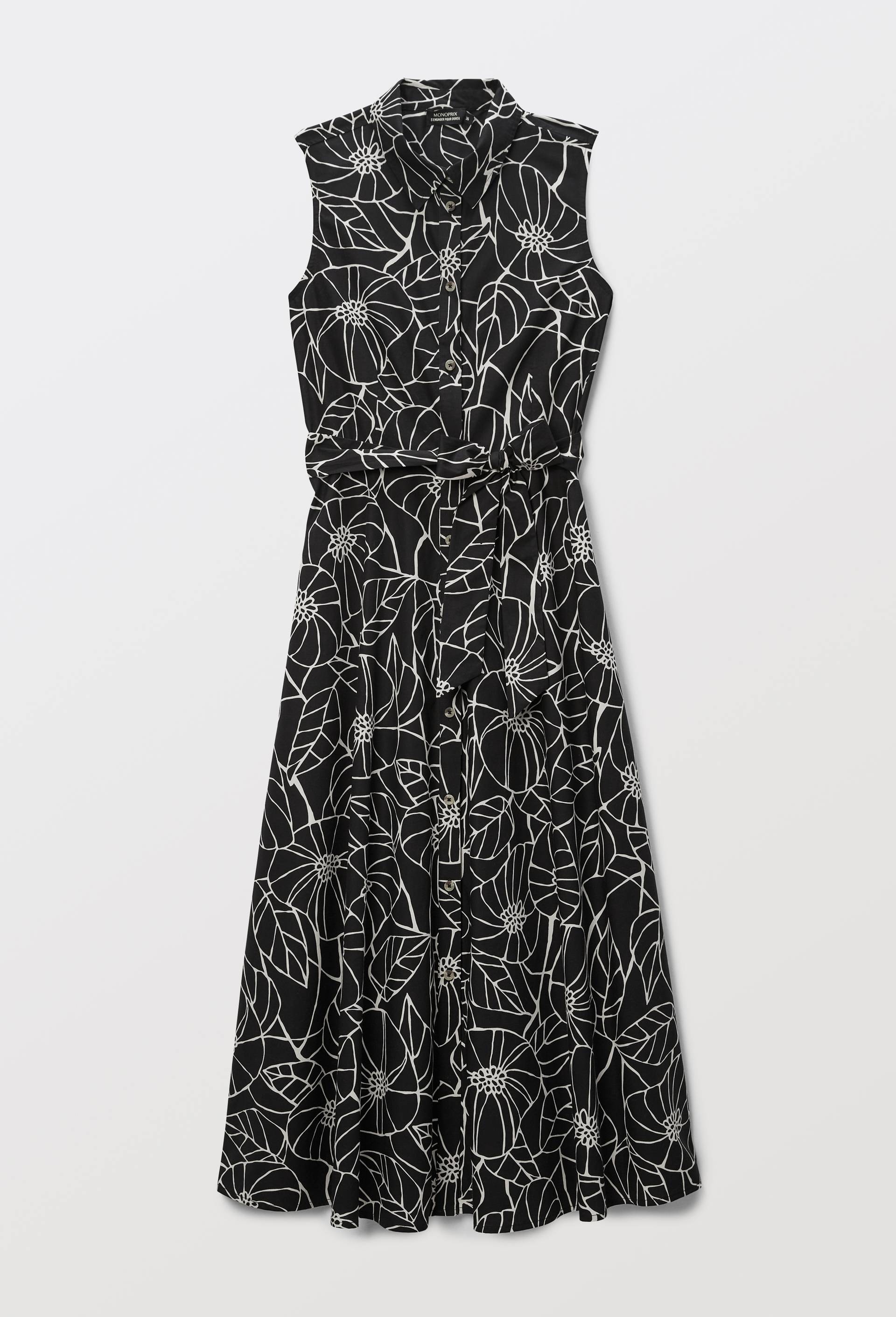 Robe sans manches imprim&eacute;e en coton BIO GOTS, Noir, large image number 2.0