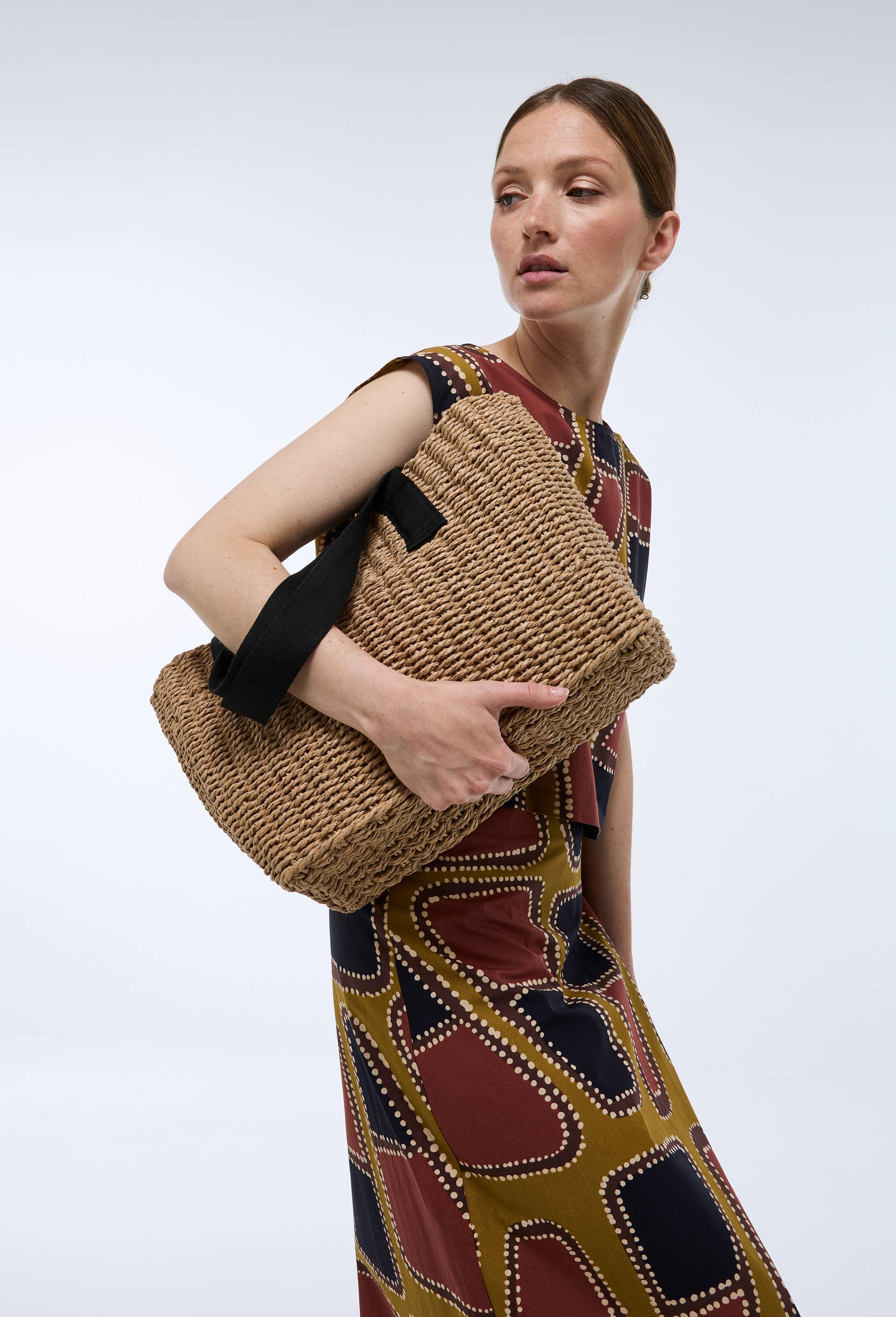 Panier en paille papier, Beige clair, large image number 0