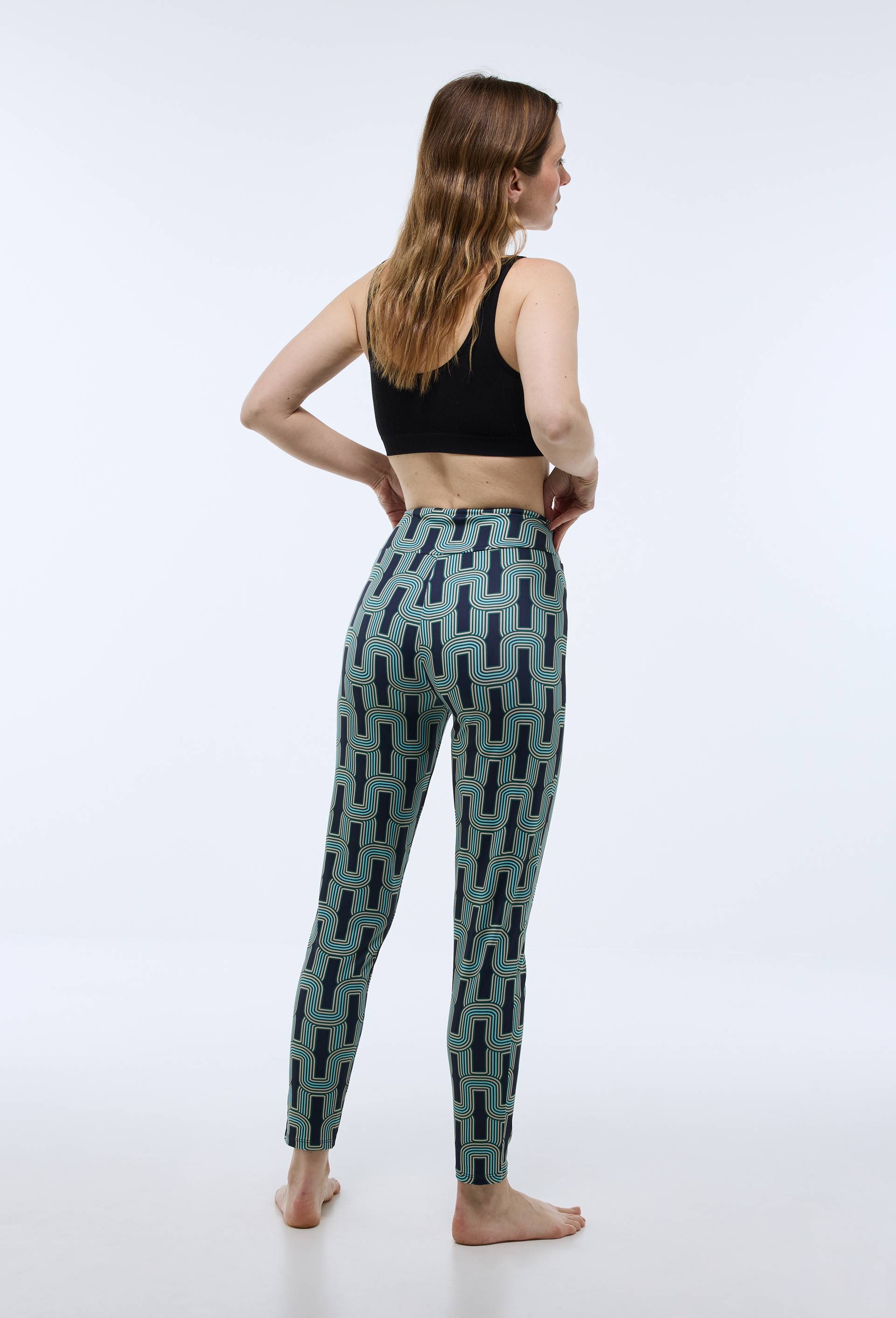 Legging de sport imprimé léopard, Bleu foncé, large image number 1