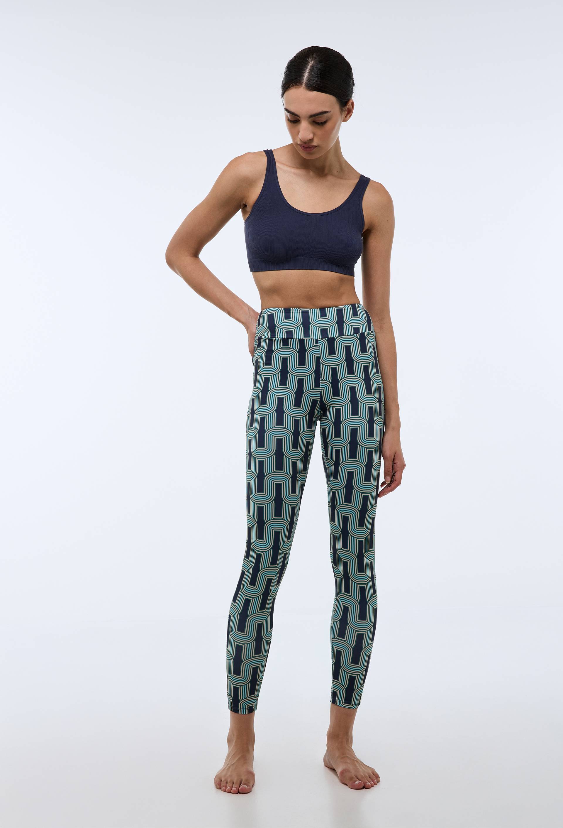 Brassière de côtelée avec détail lurex - SPORT - Modalova