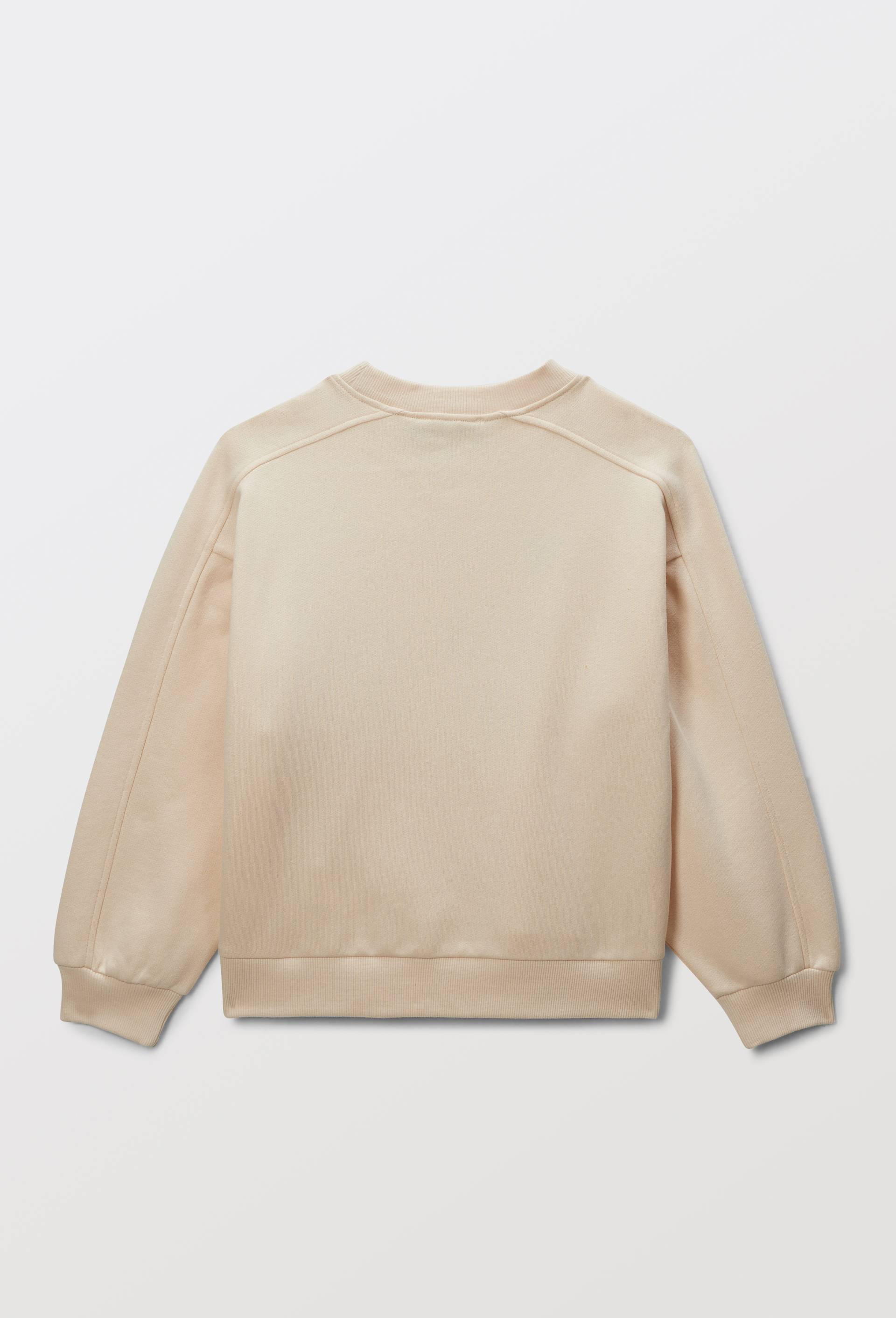 Sweat brod&eacute; en coton BIO GOTS, Beige clair, large image number 1.0