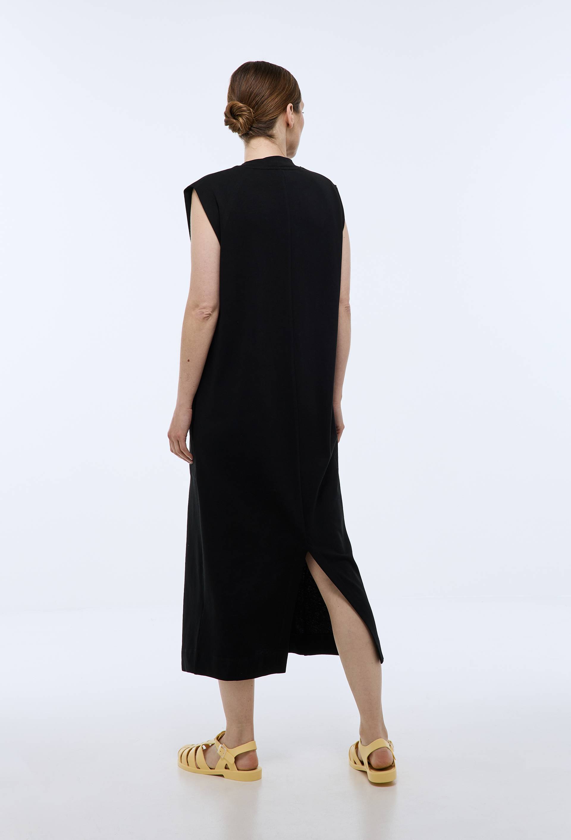 Robe longue sans manches en coton BIO GOTS, Noir, large image number 1