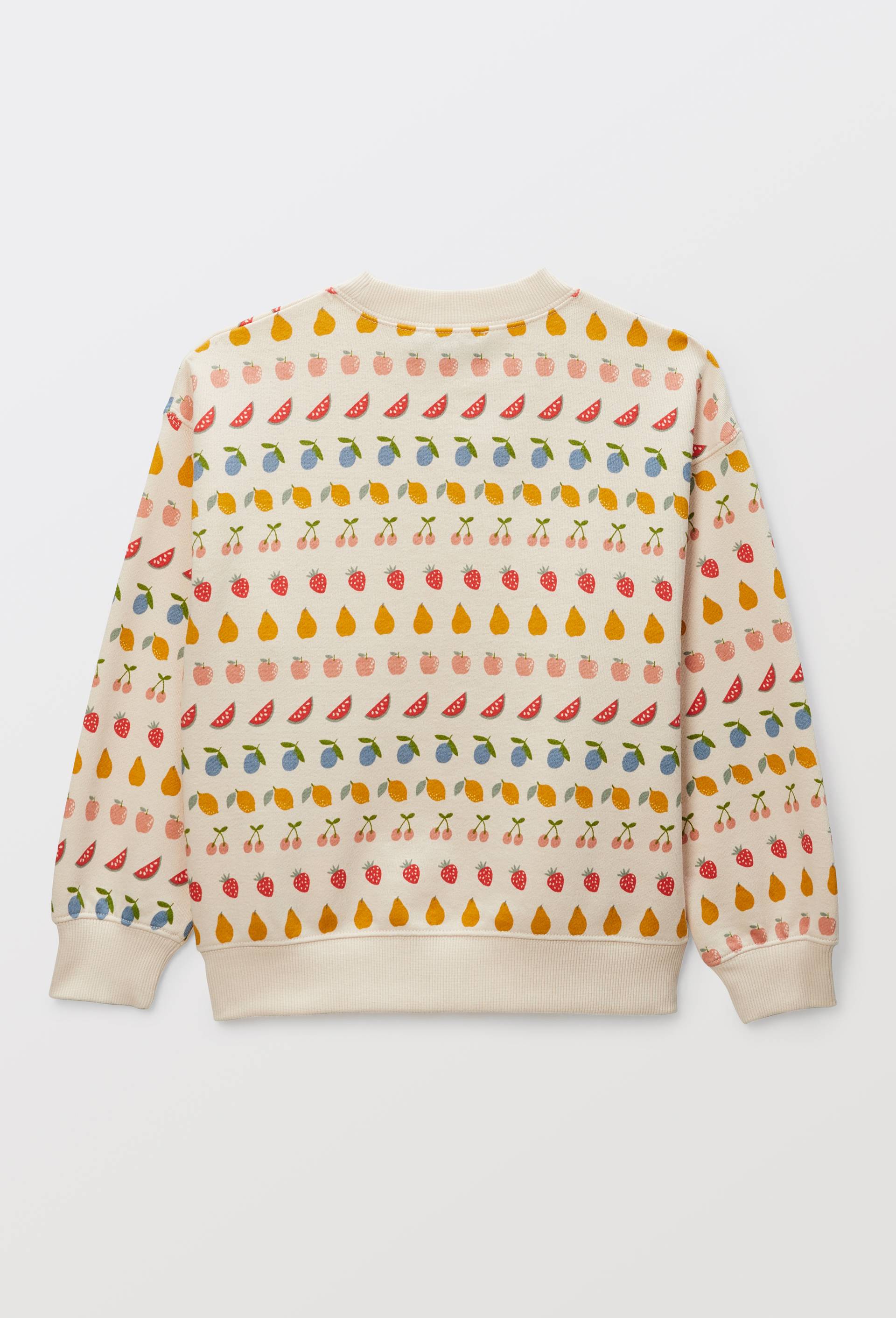 Sweat imprimé en coton BIO GOTS, Beige clair, large image number 1