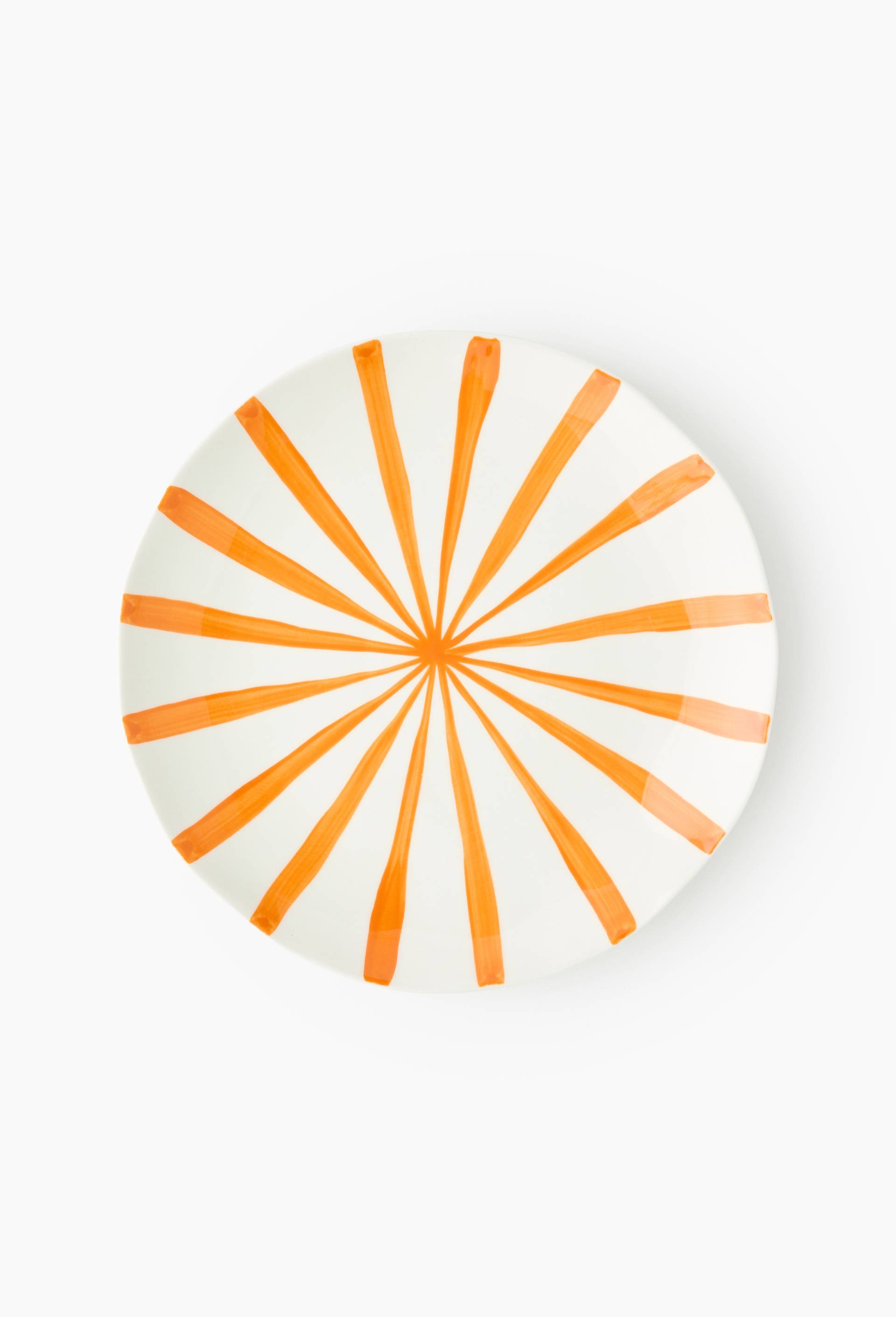 Assiette plate peint à la main, 25cm, Orange, large image number 0