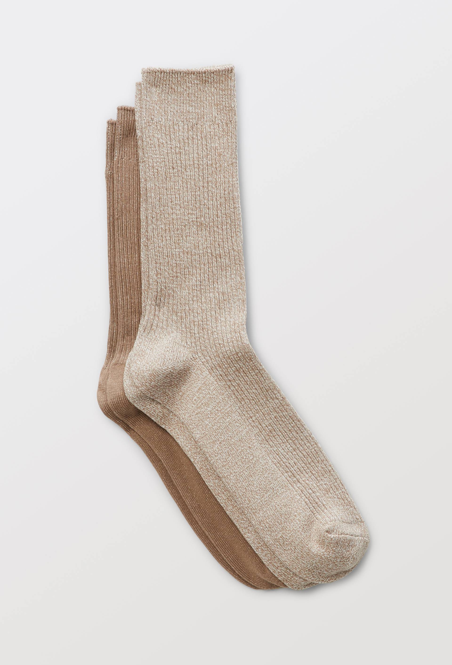 Lot de 2 chaussettes à côte en coton - MONOPRIX - Modalova