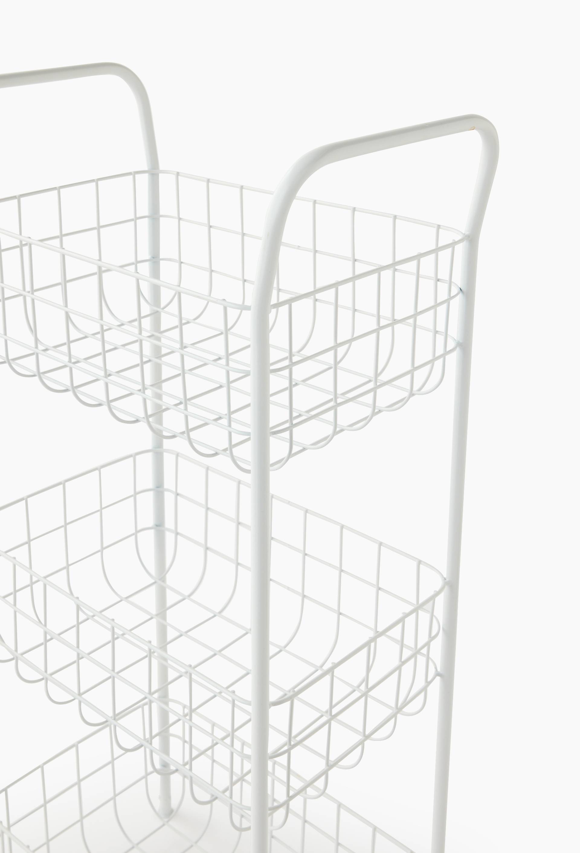 Etagère à roulettes, 35x20xH70cm, en métal, Blanc, large image number 1