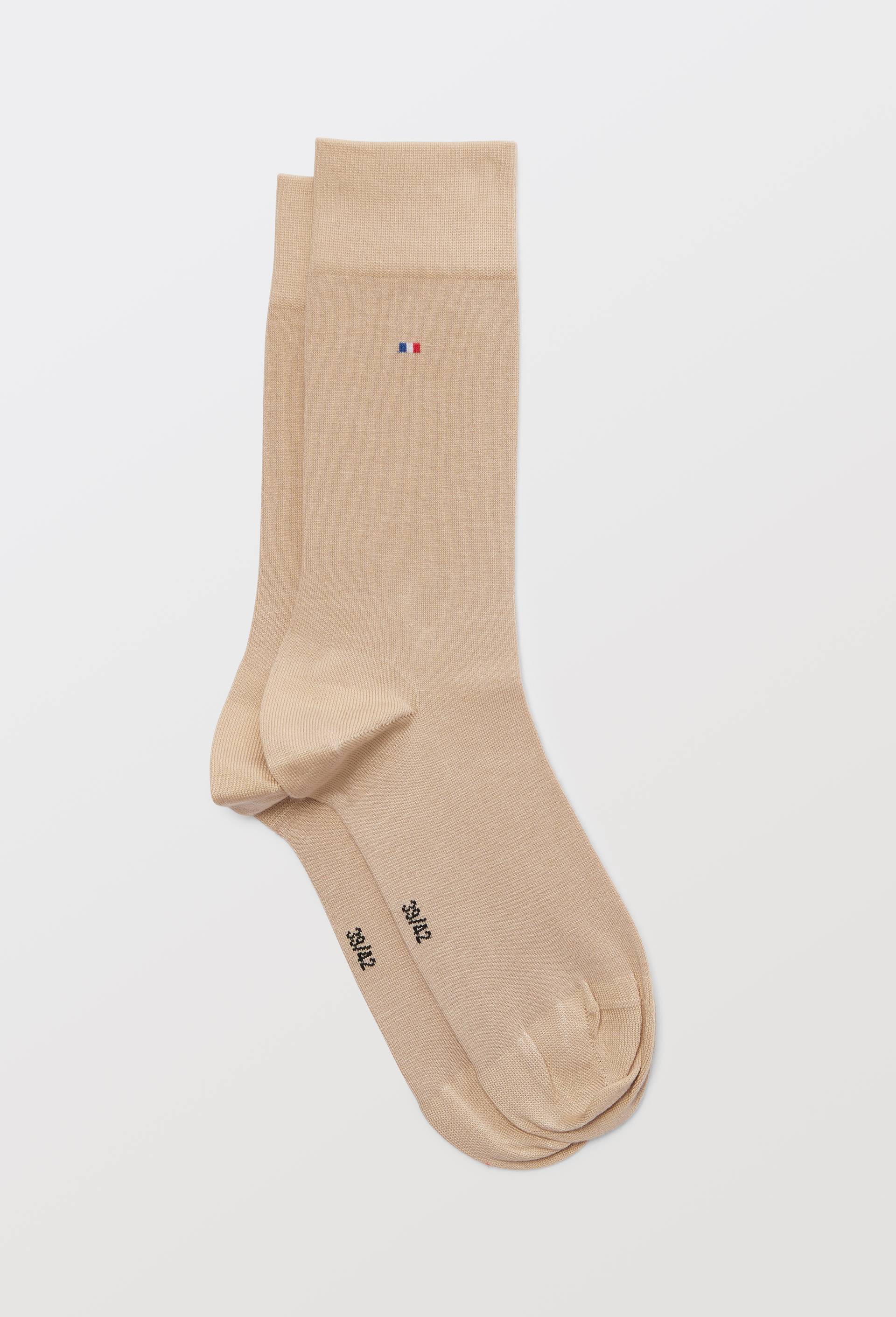 Chaussette unitaire en tencel fabrication fran&ccedil;aise, Brun clair, swatch image