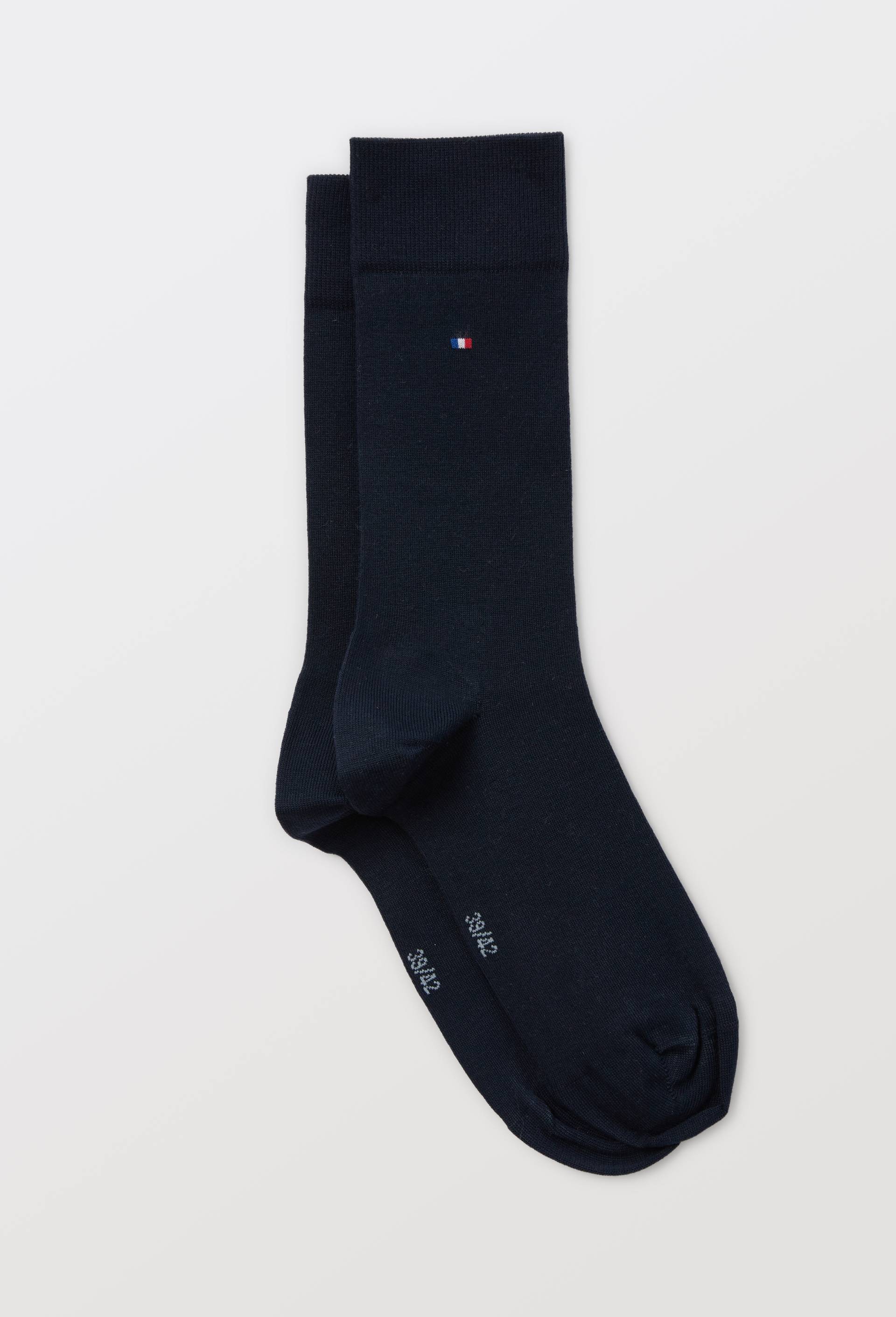 Chaussette unitaire en tencel fabrication fran&ccedil;aise, Bleu fonc&eacute;, large image number 0