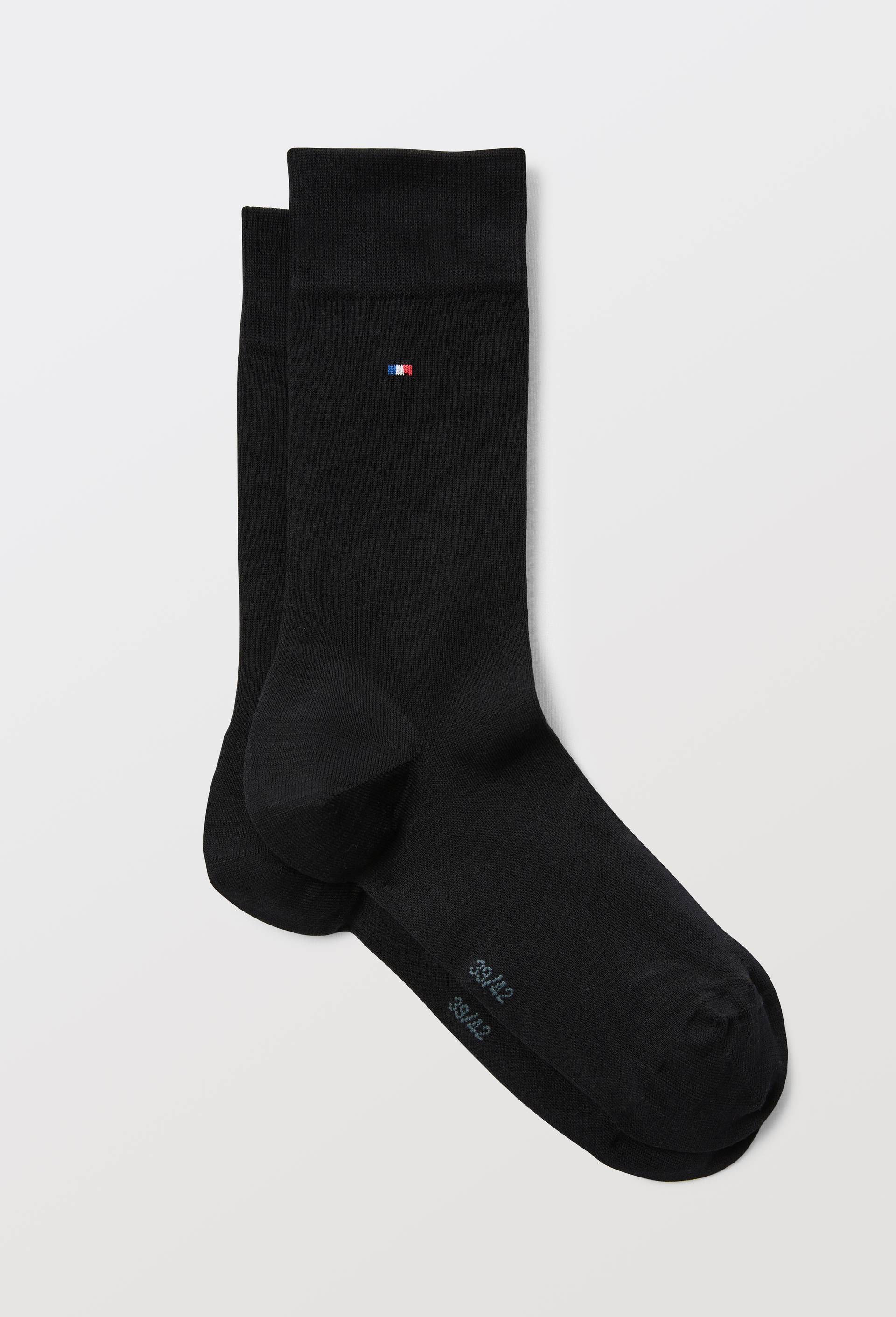 Chaussette unitaire en tencel fabrication fran&ccedil;aise, Noir, large image number 0