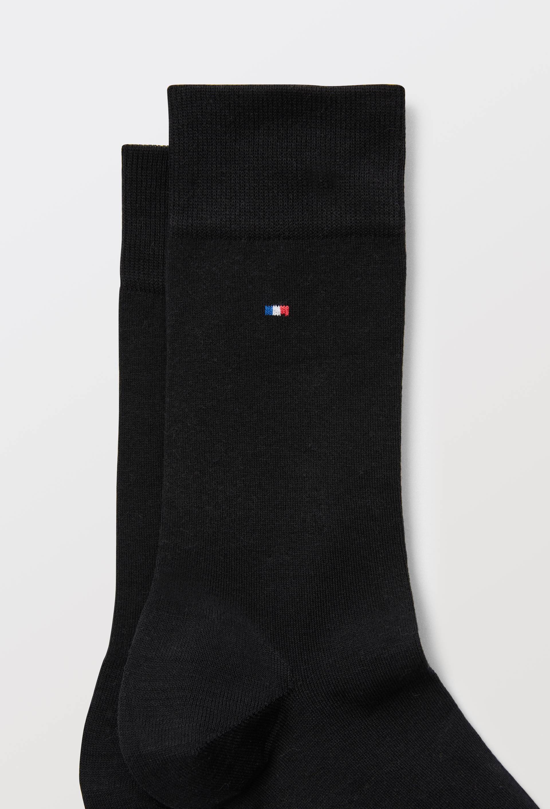 Chaussette unitaire en tencel fabrication fran&ccedil;aise, Noir, large image number 1
