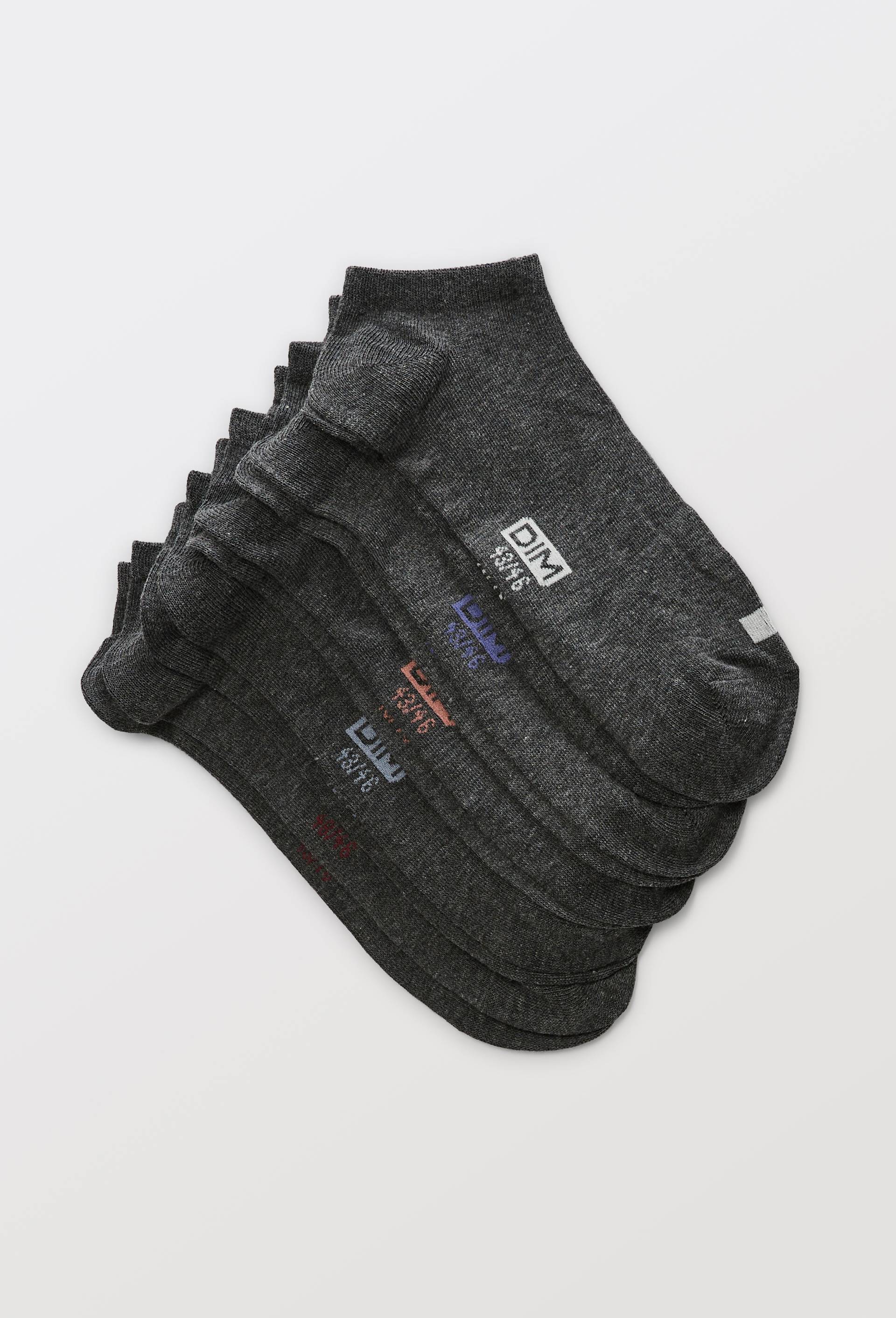 Lot de 5 mini-socquettes en polyester DIM, Gris fonc&eacute;, large image number 0