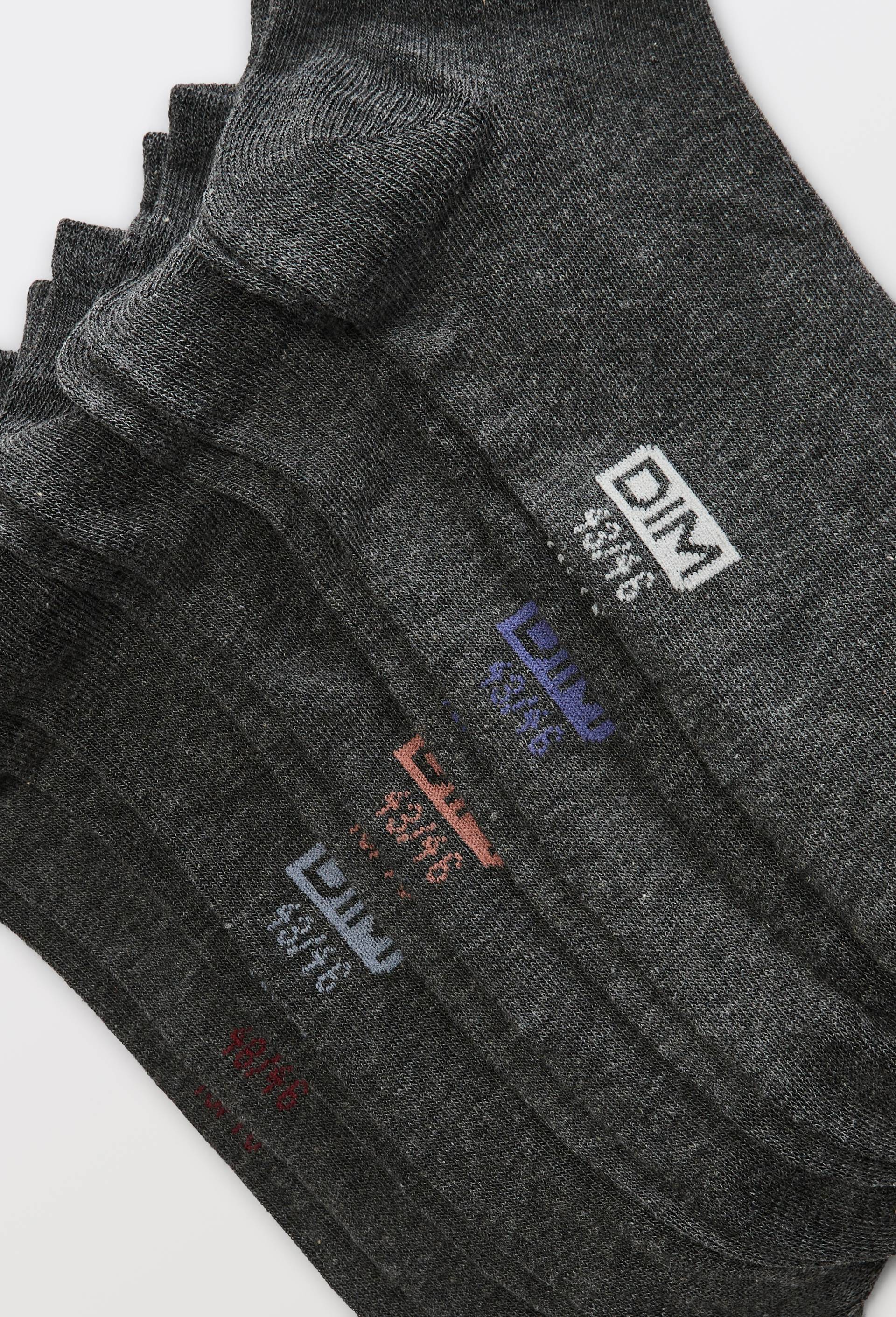 Lot de 5 mini-socquettes en polyester DIM, Gris fonc&eacute;, large image number 1