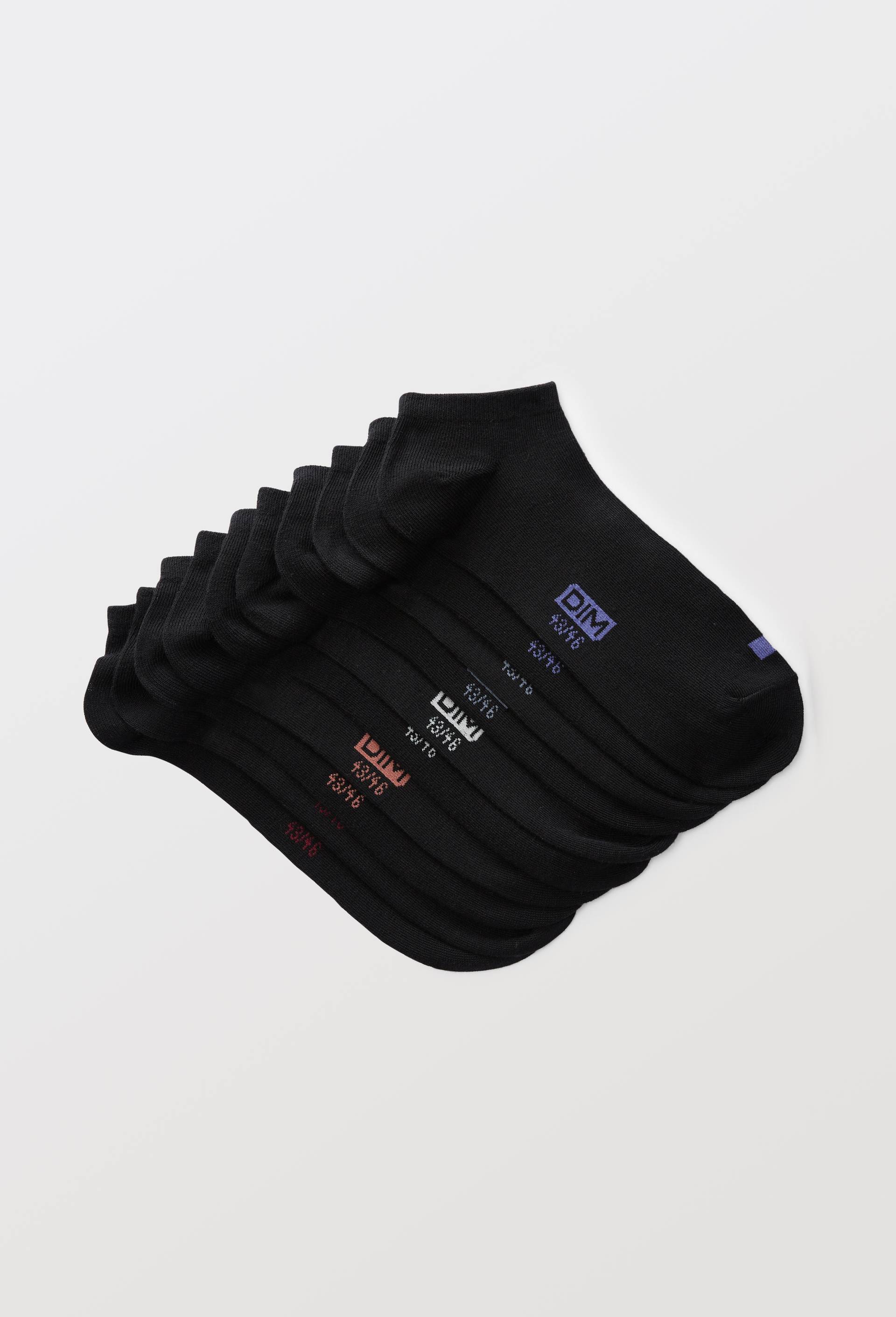 Lot de 5 mini-socquettes en polyester DIM, Noir, swatch image