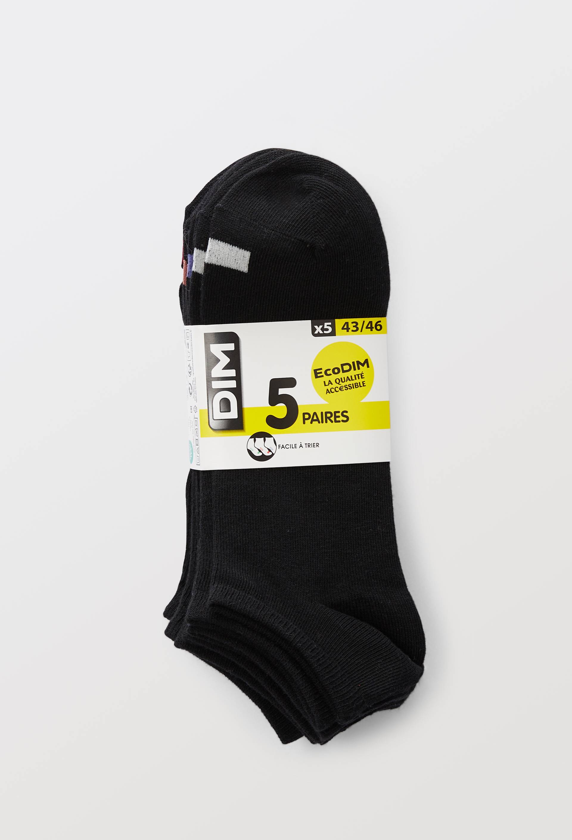 Lot de 5 mini-socquettes en polyester DIM, Noir, large image number 2