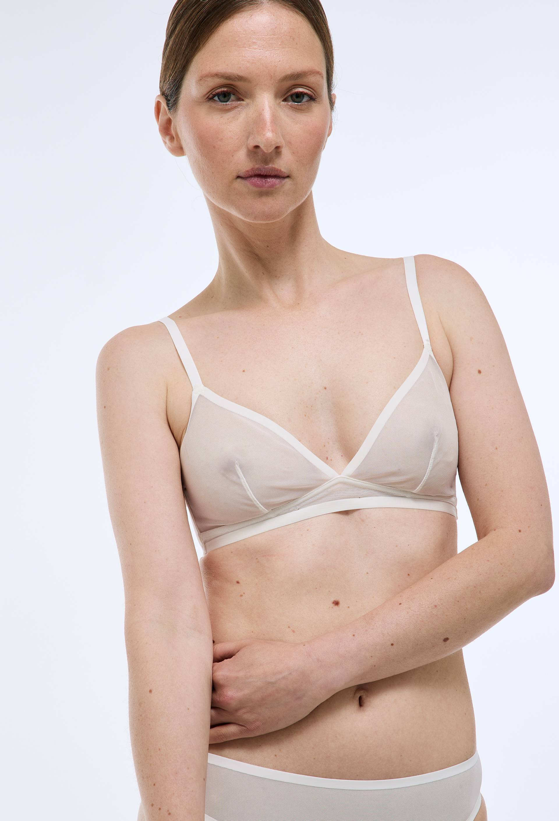 Soutien-gorge triangle LUZ en tulle, Ecru, large image number 1