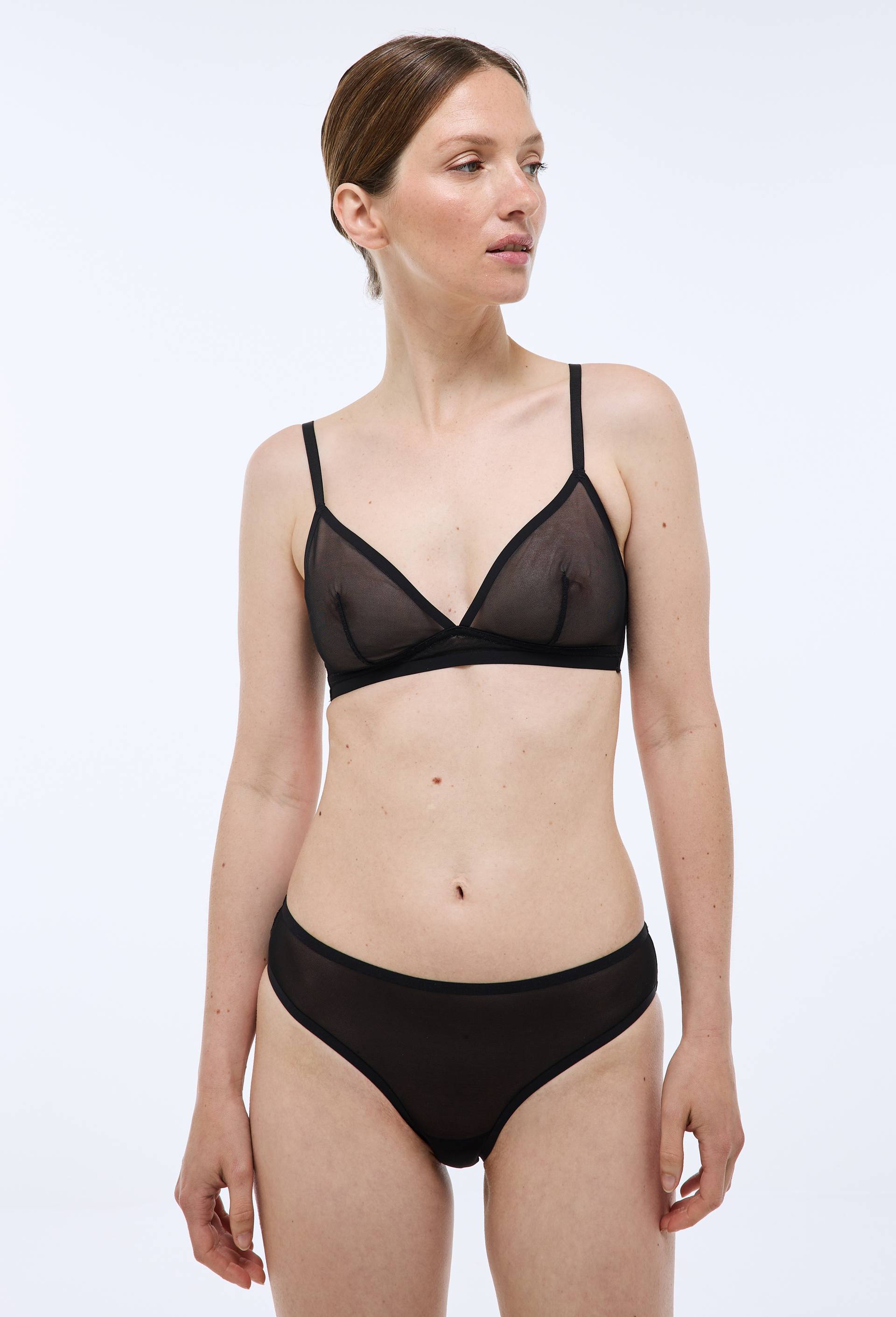 Soutien-gorge triangle LUZ en tulle, Noir, large image number 0