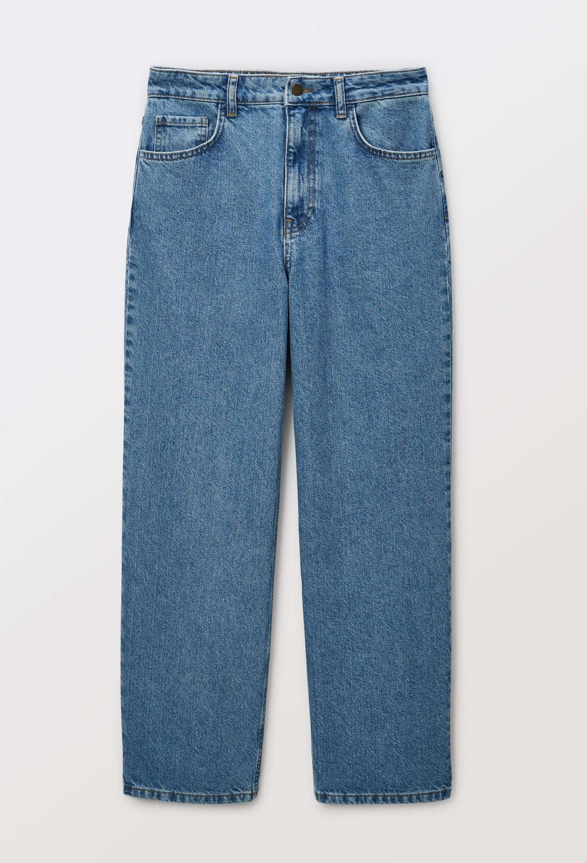 Jean wide leg en coton, Bleu, large image number 3.0