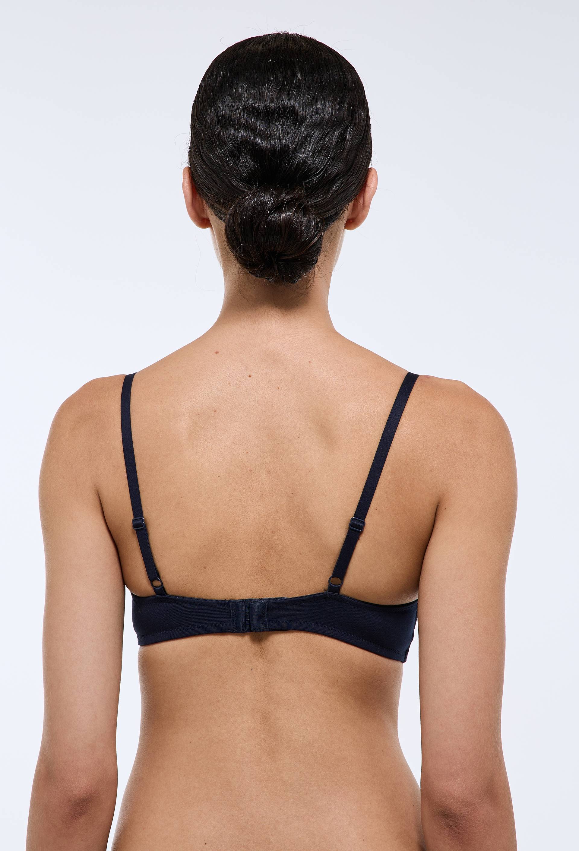 Soutien-gorge triangle foulard DIANE contenant du coton BIO GOTS, Bleu fonc&eacute;, large image number 1