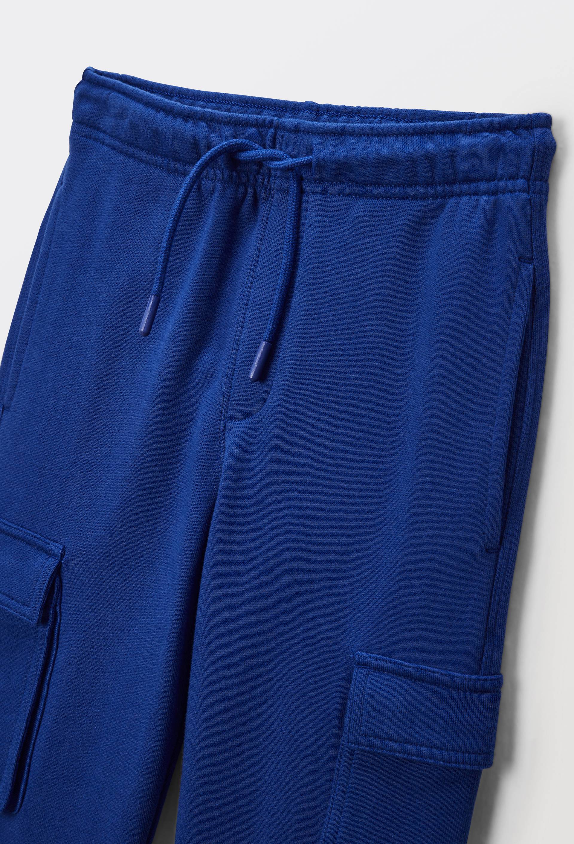 Jogging cargo en molleton uni en coton BIO GOTS, Bleu fonc&eacute;, large image number 2