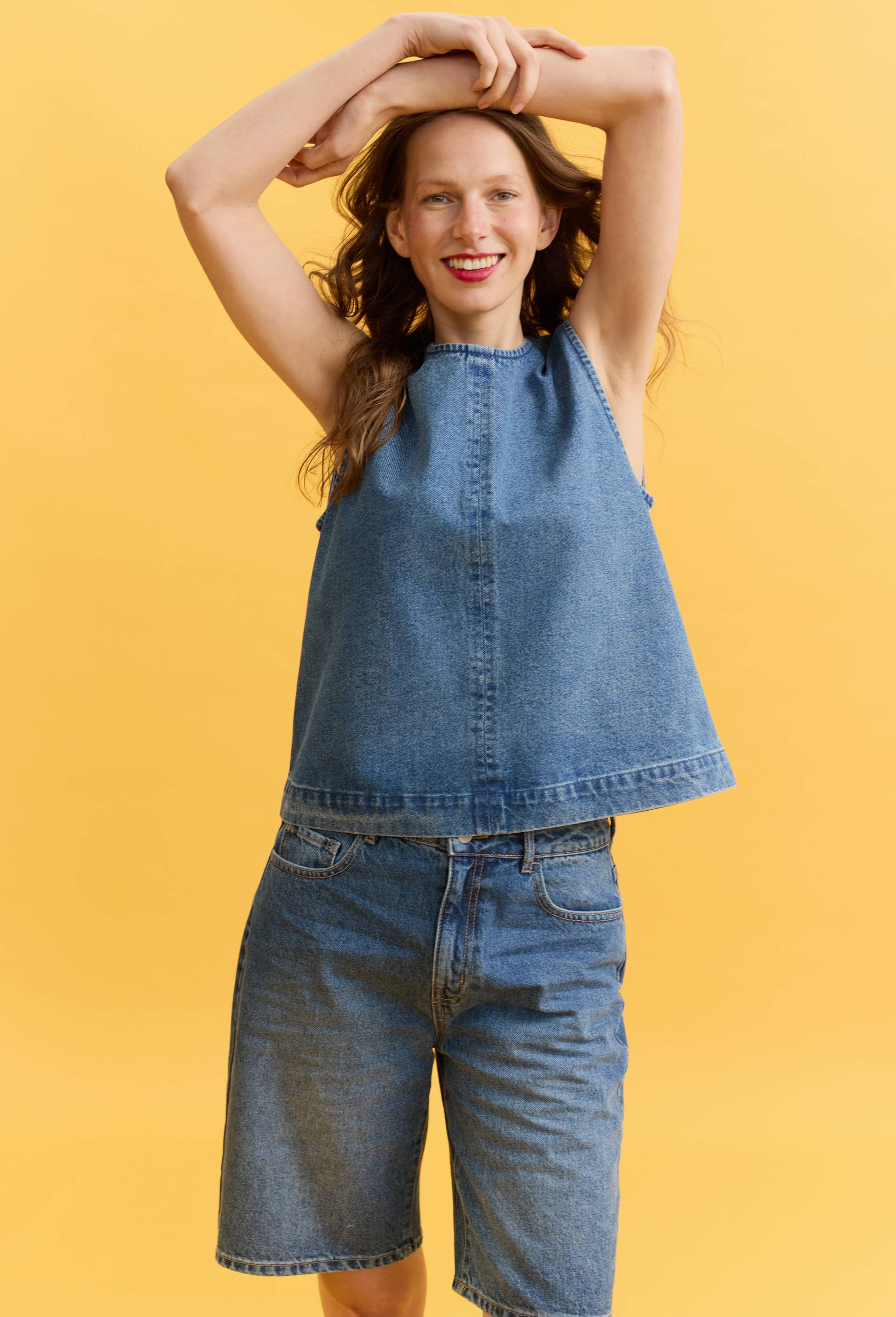Top sans manches uni en coton BIO GOTS, Bleu fonc&eacute;, large image number 0