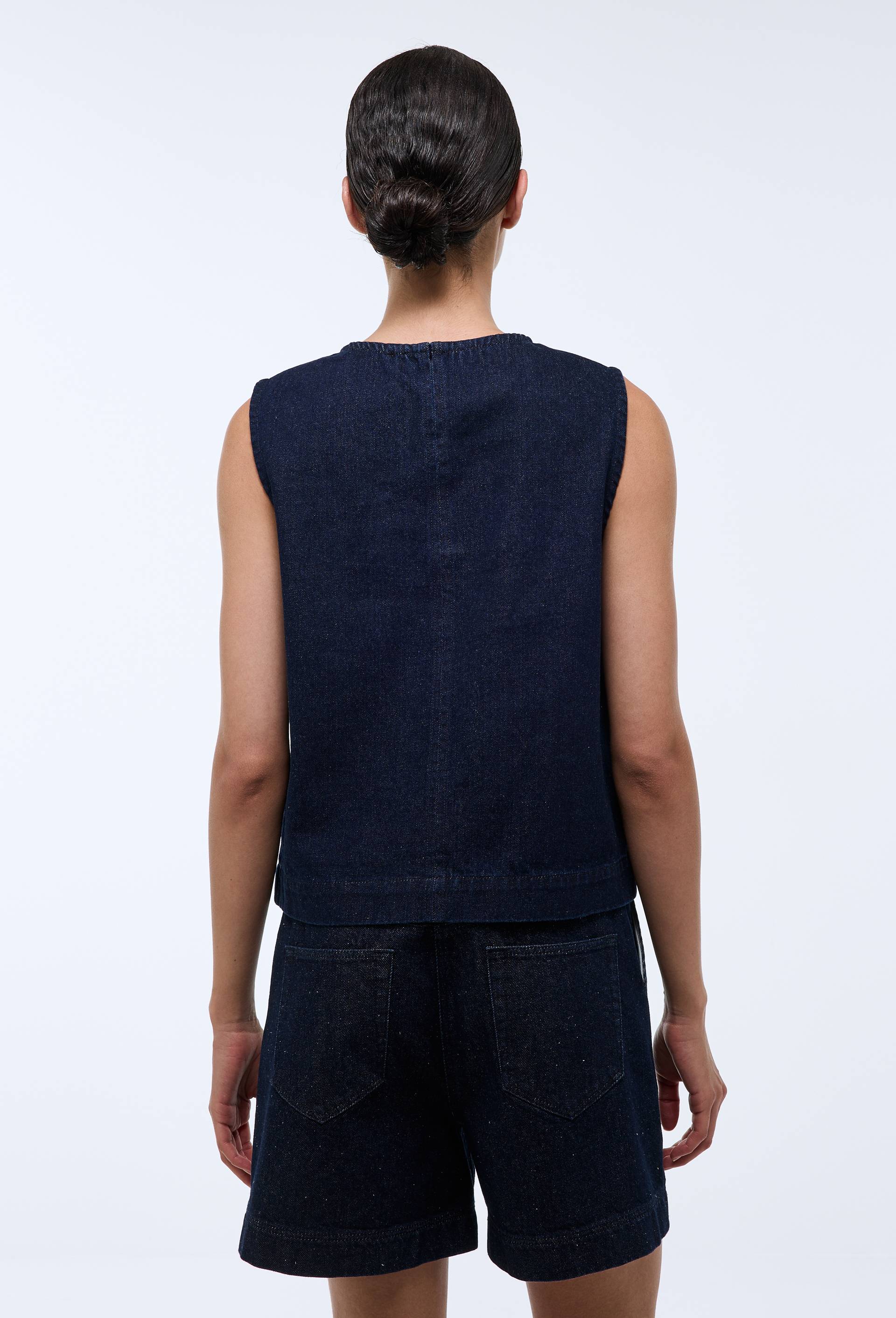 Top sans manches uni en coton BIO GOTS, Bleu fonc&eacute;, large image number 1