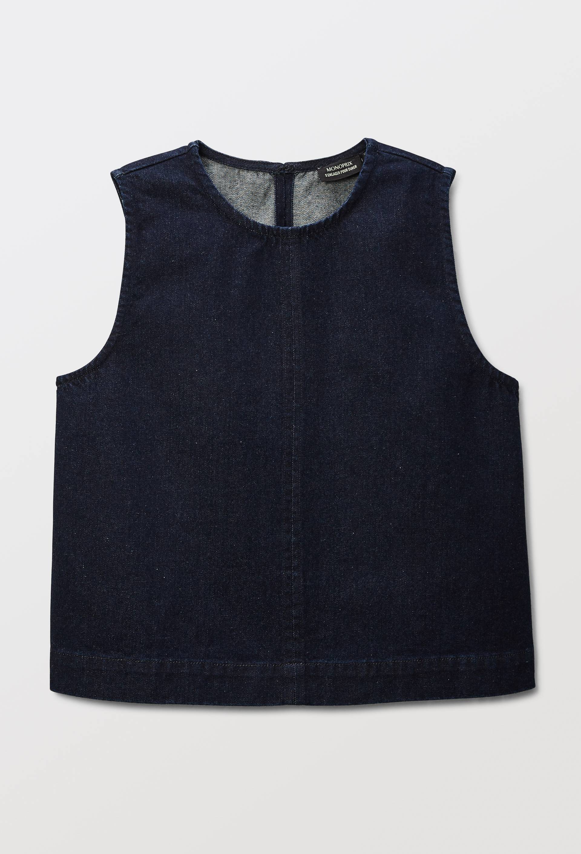Top sans manches uni en coton BIO GOTS, Bleu fonc&eacute;, large image number 2